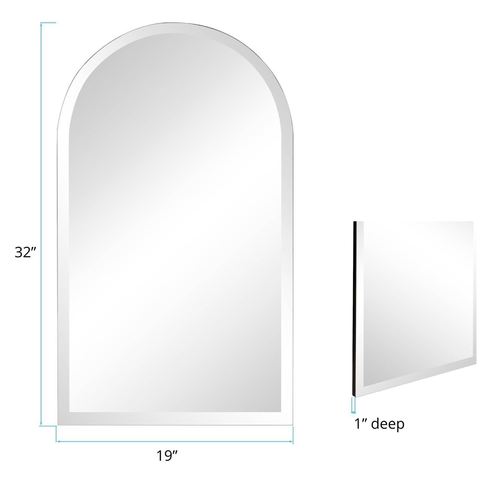 Howard Elliott Frameless Arched Mirror, , large