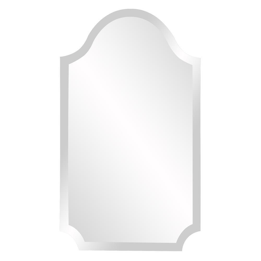 Howard Elliott Frameless Arched Scalloped Mirror, , large