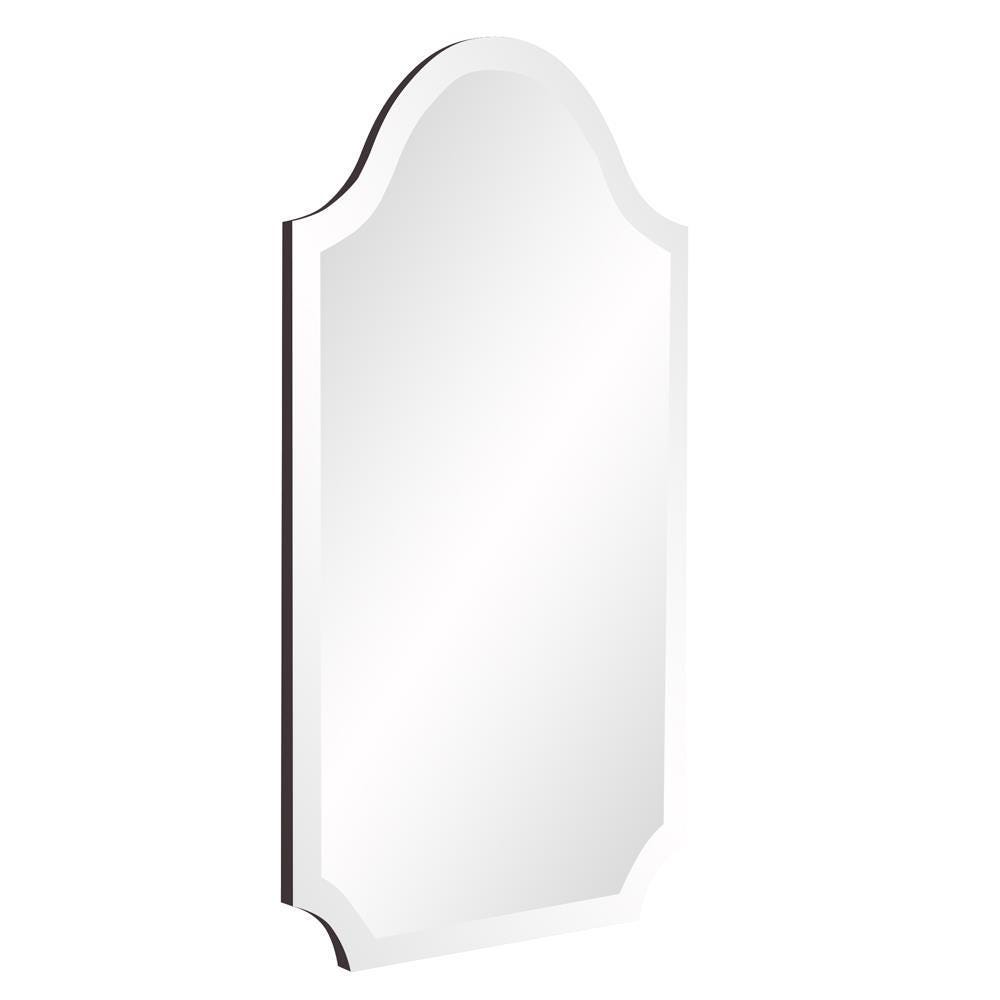 Howard Elliott Frameless Arched Scalloped Mirror, , large