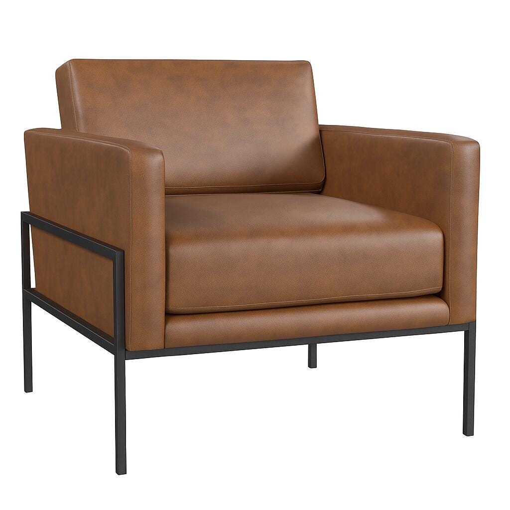 HomePop Accent Chair, Brown, large