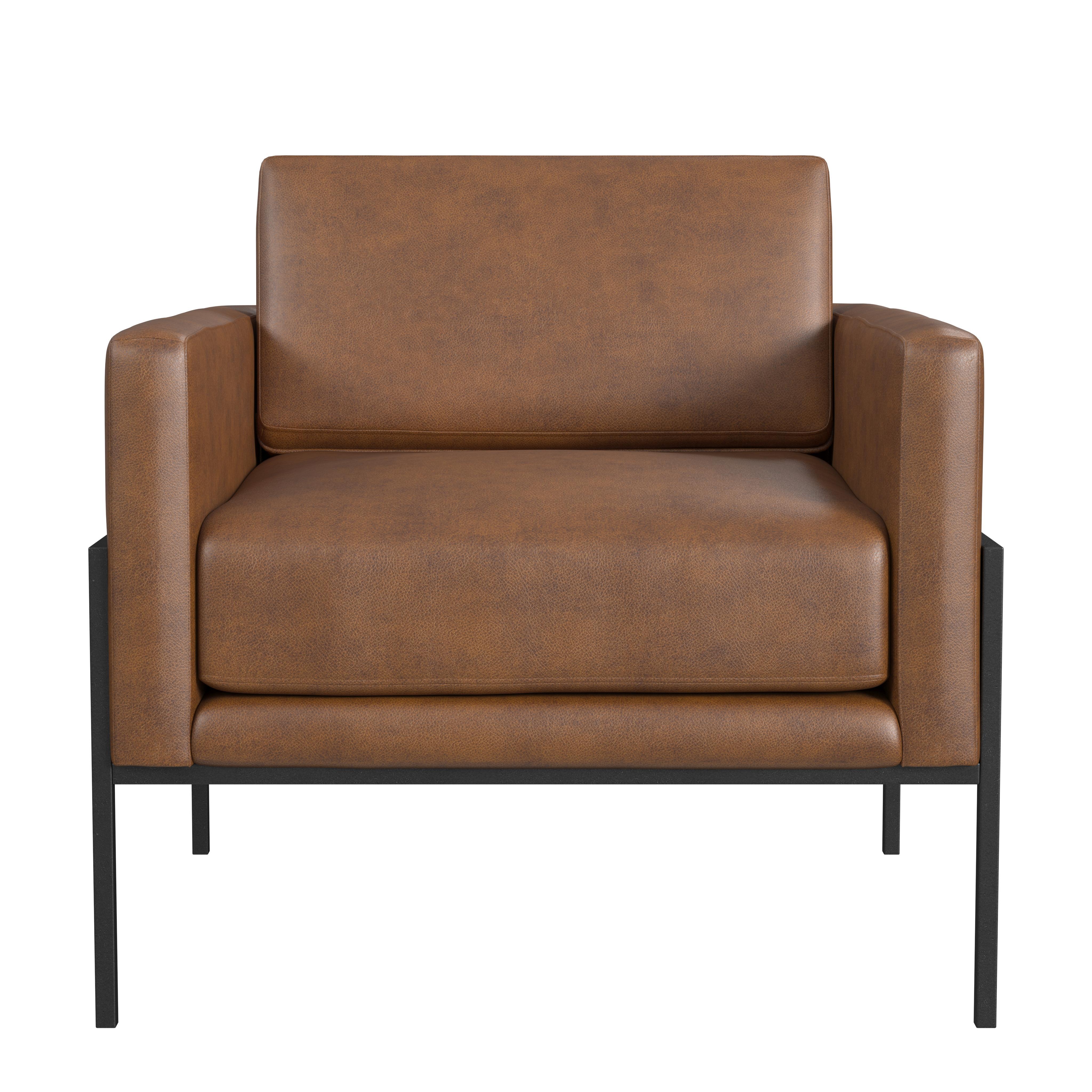 HomePop Accent Chair, Brown, large