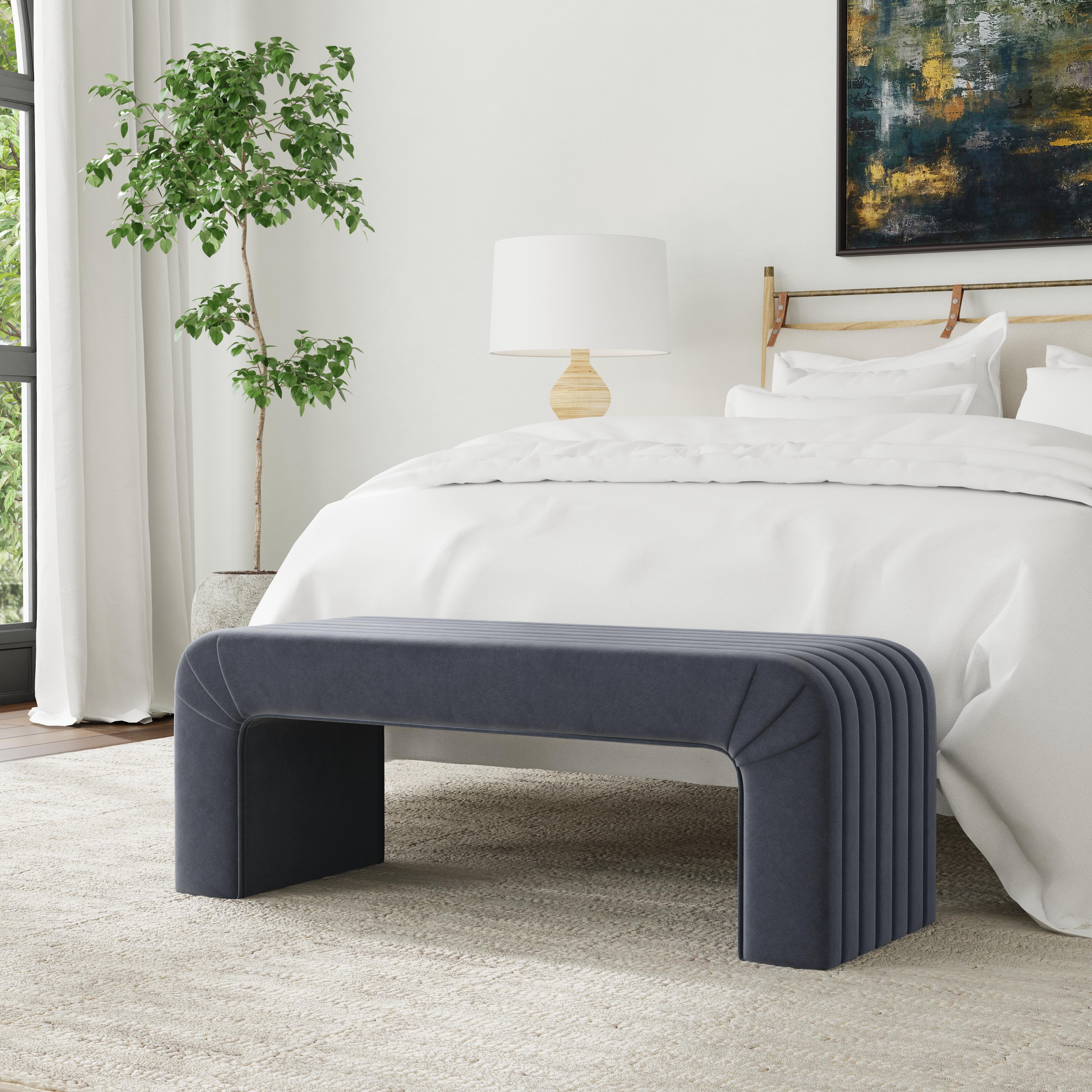 HomePop Bench, Blue, rollover