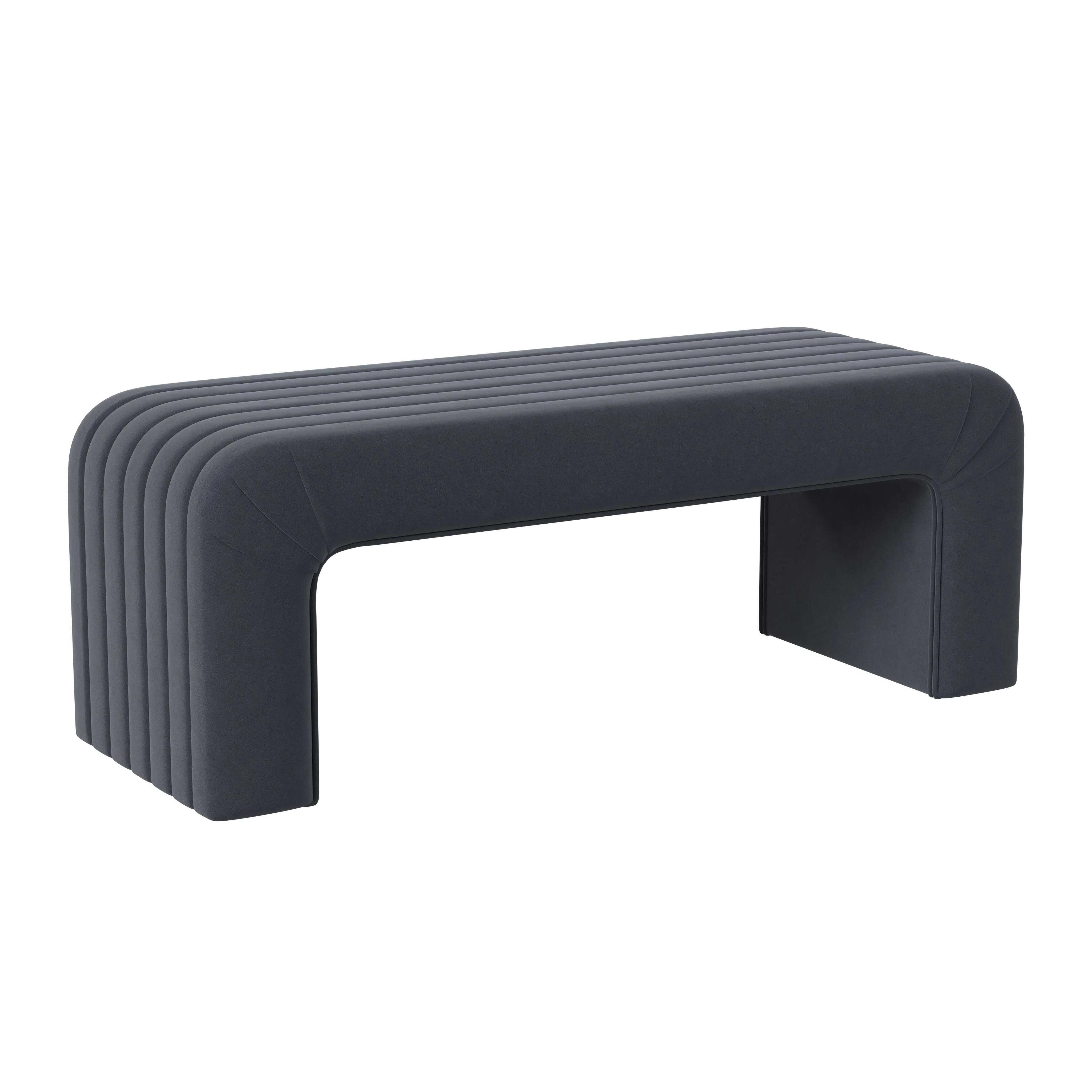 HomePop Bench, Blue, large