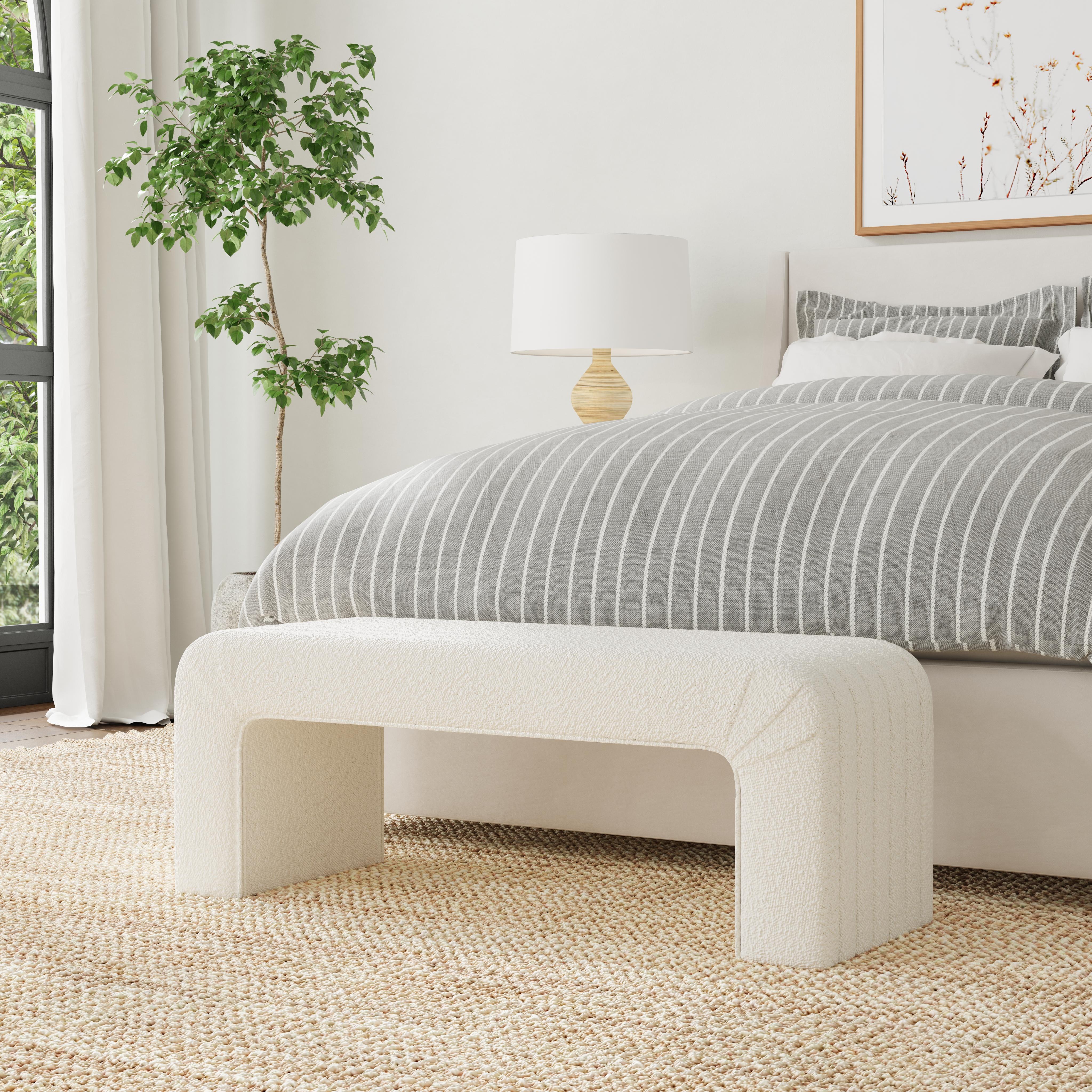 HomePop Bench, Cream, rollover