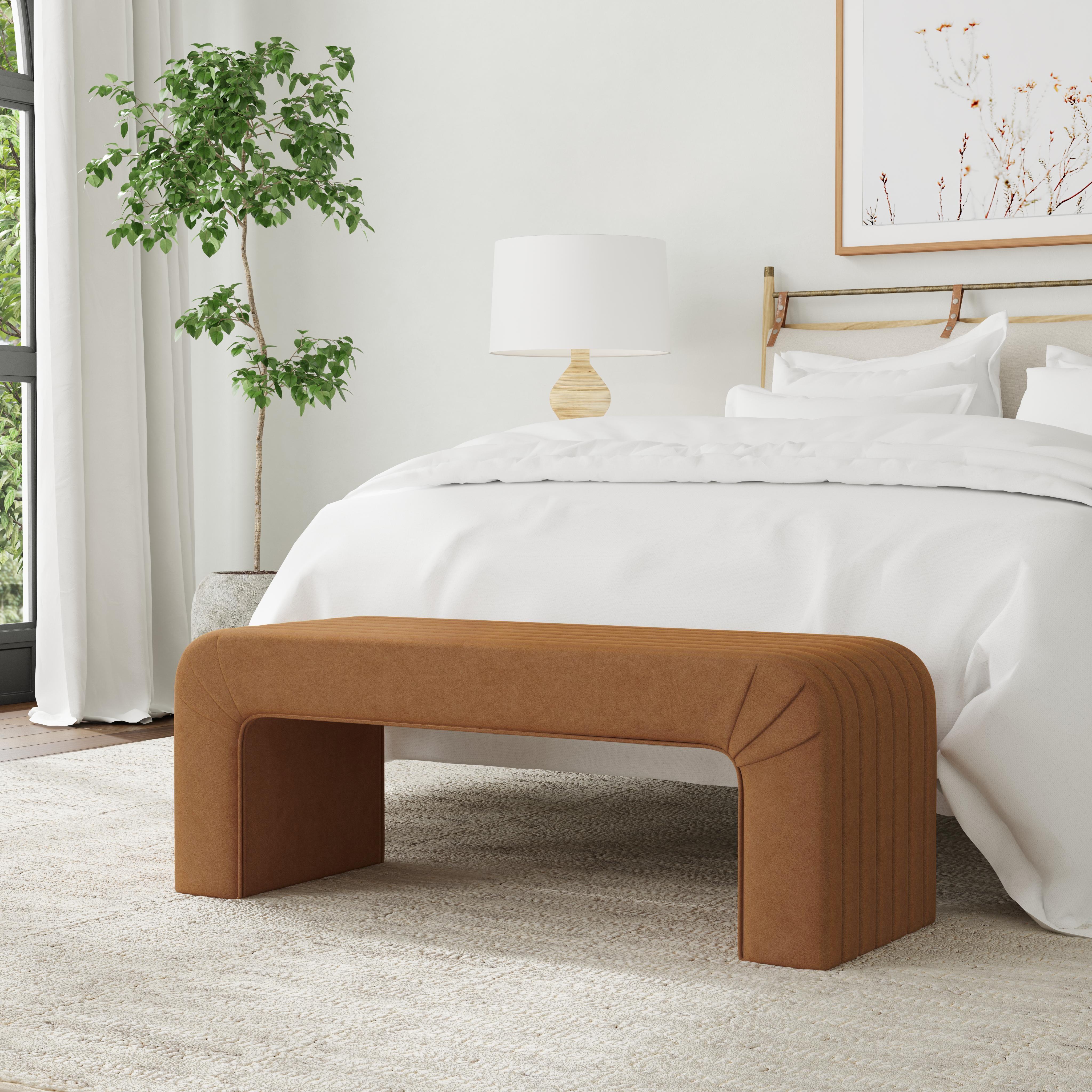 HomePop Bench, Orange, rollover