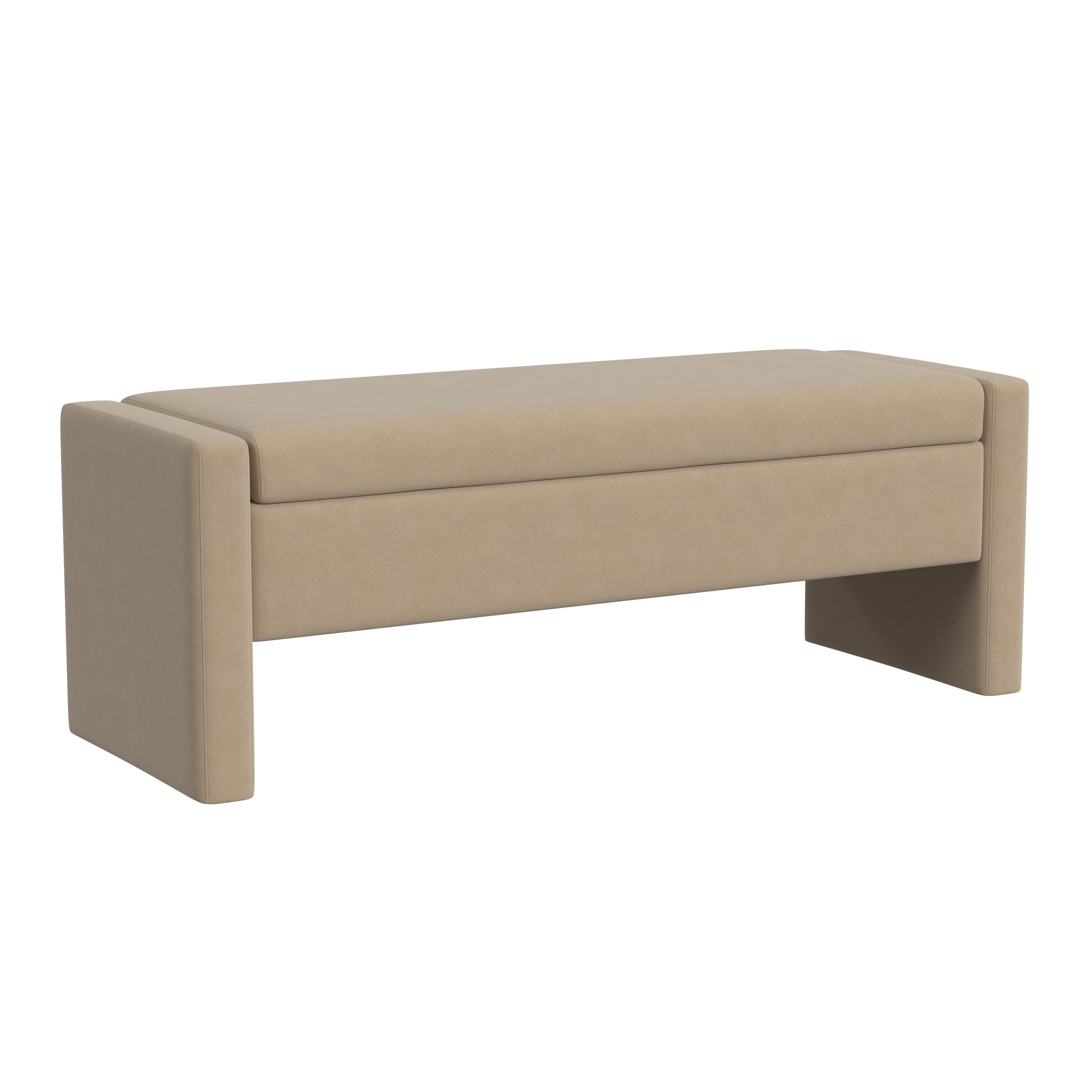 HomePop Storage Bench, Tan, large