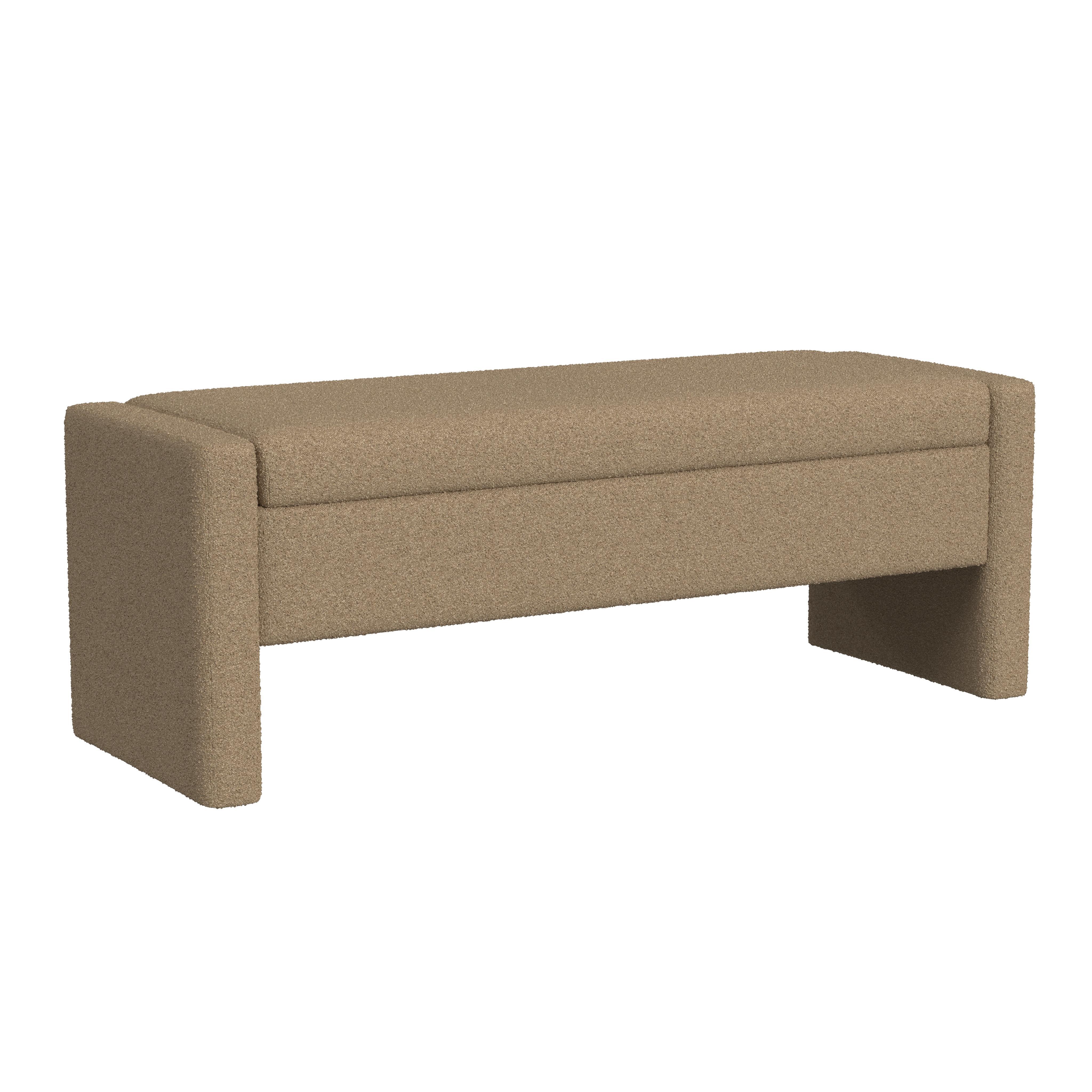 HomePop Storage Bench, Brown, large