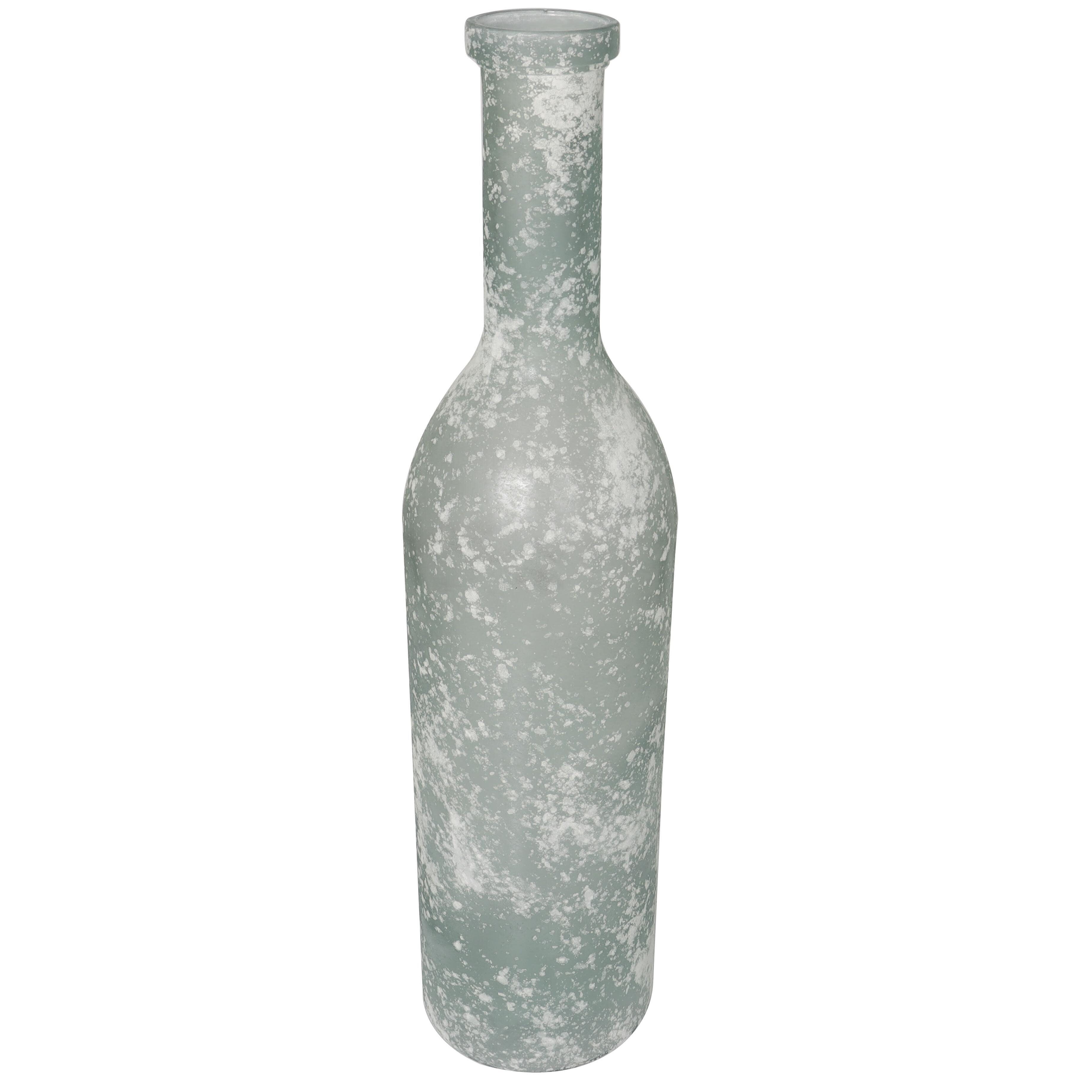 Bayberry Lane Frosted Spanish Bottle Vase, Clear, large