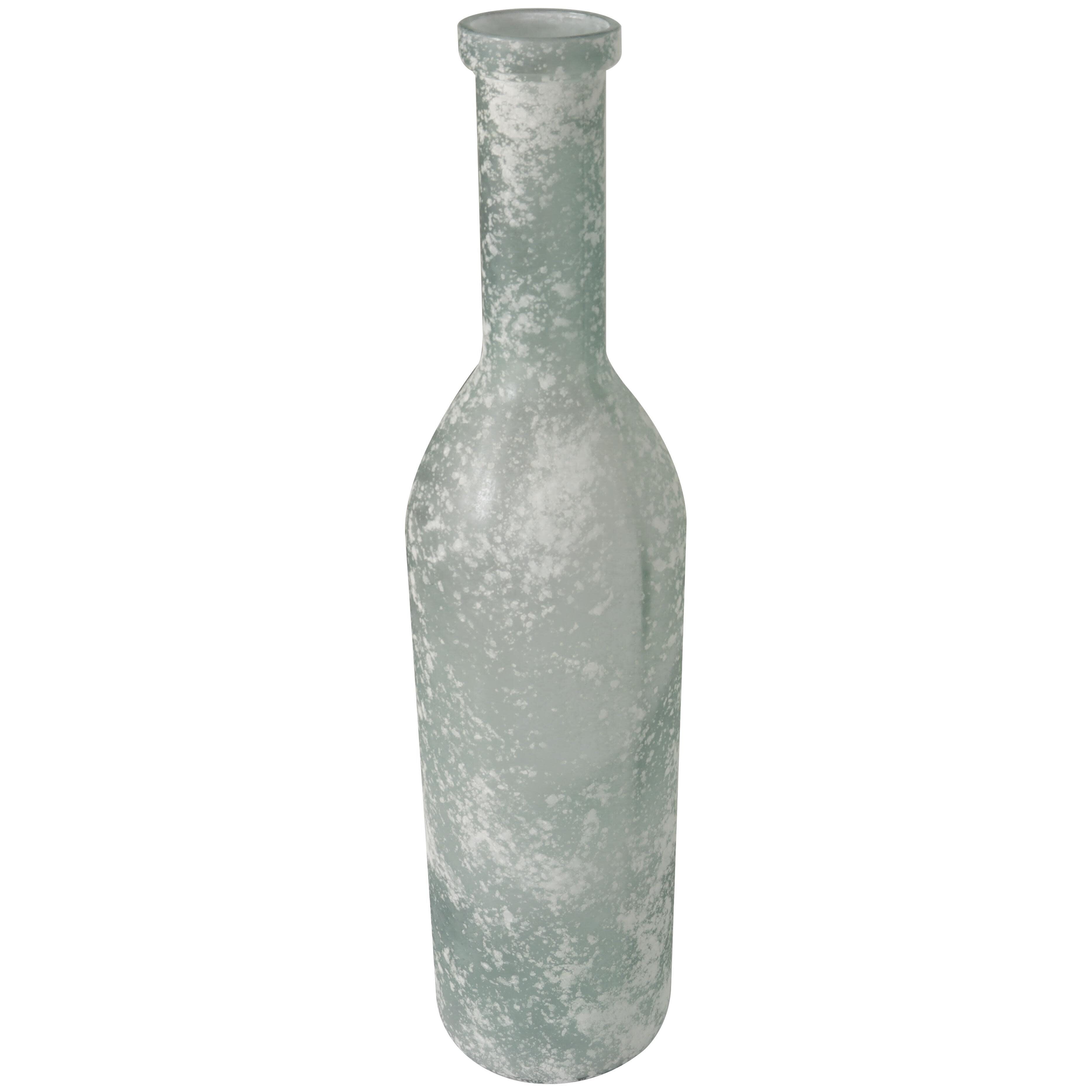 Bayberry Lane Frosted Spanish Bottle Vase, Clear, large