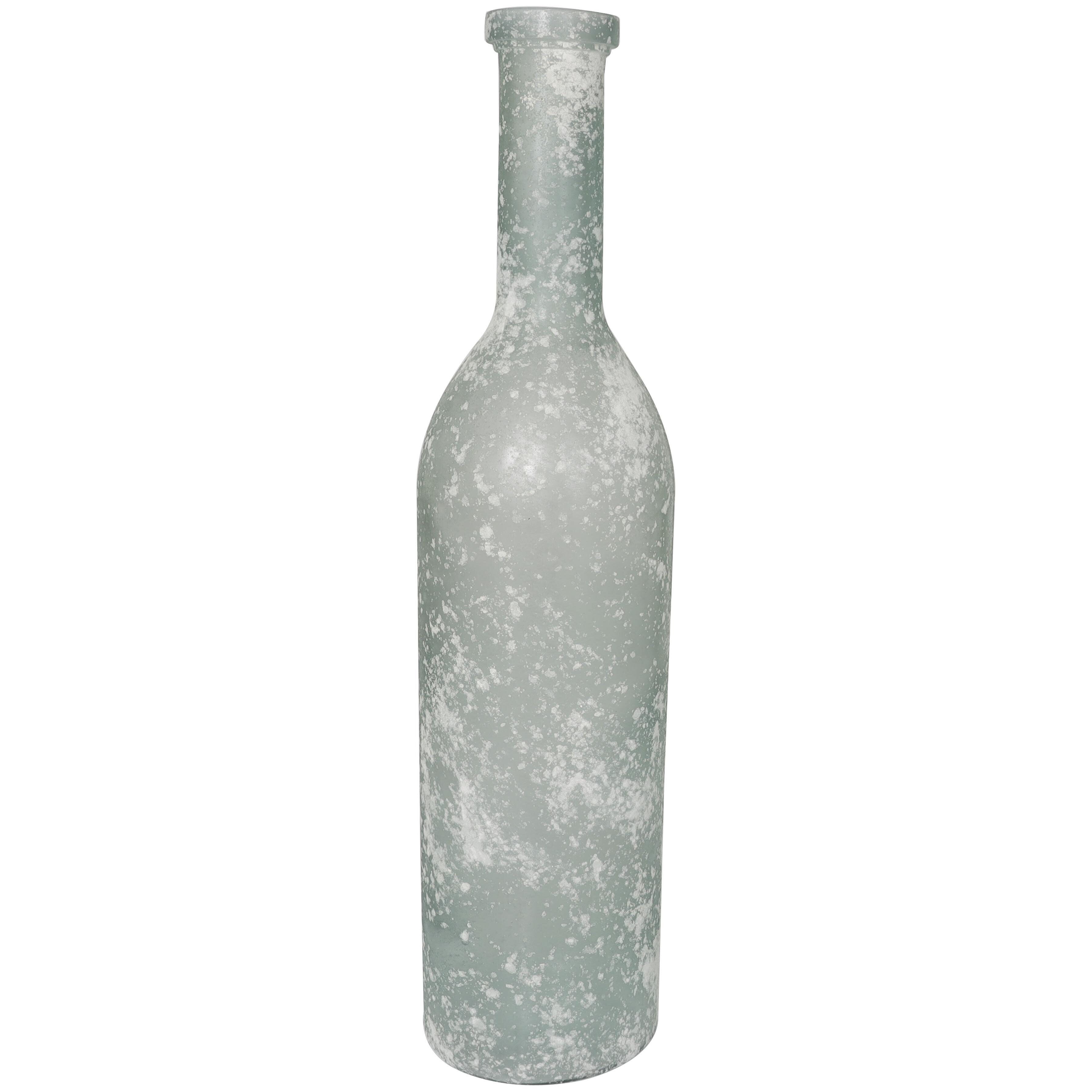 Bayberry Lane Frosted Spanish Bottle Vase, Clear, large