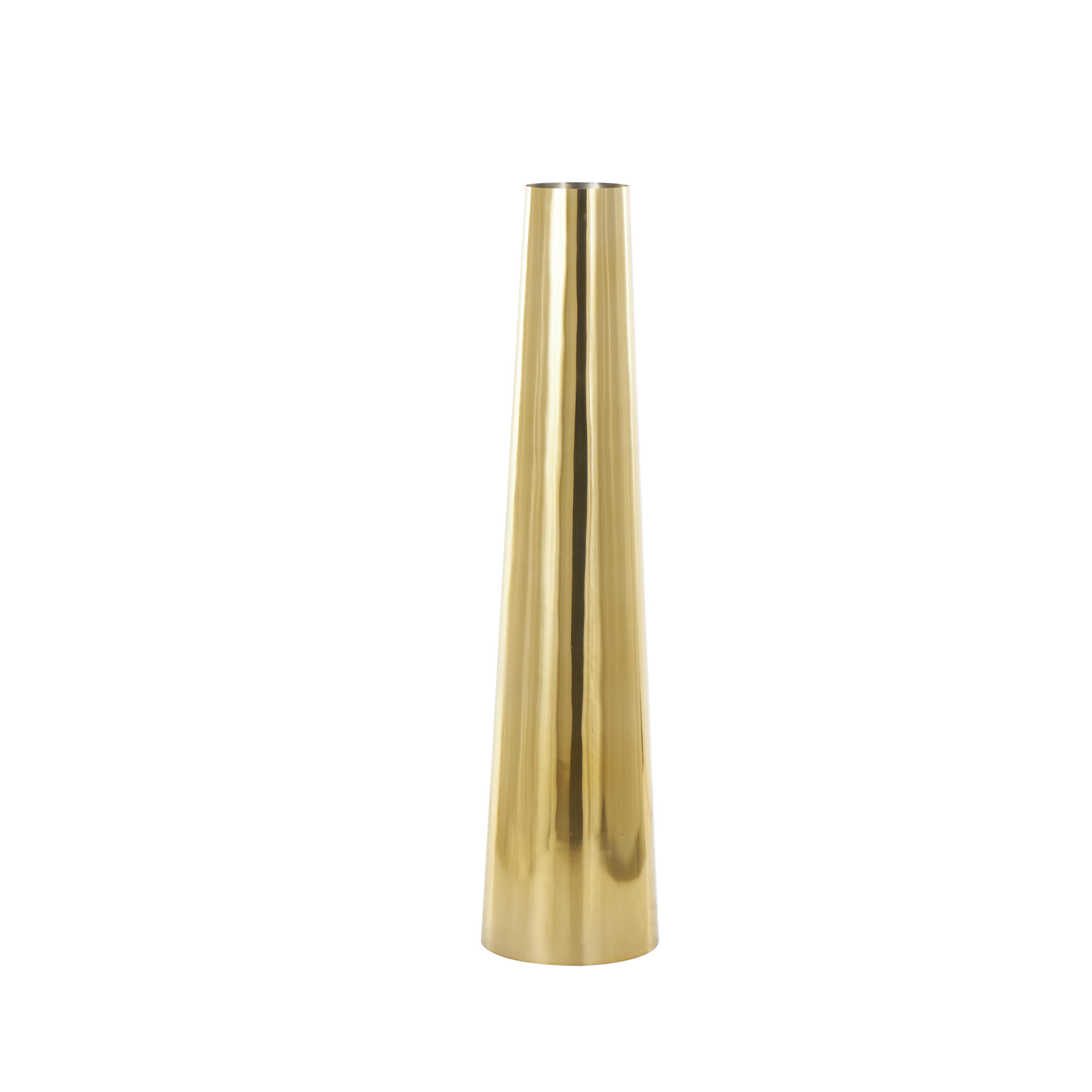 Bayberry Lane Decorative Tall Cone Vase, Gold, large