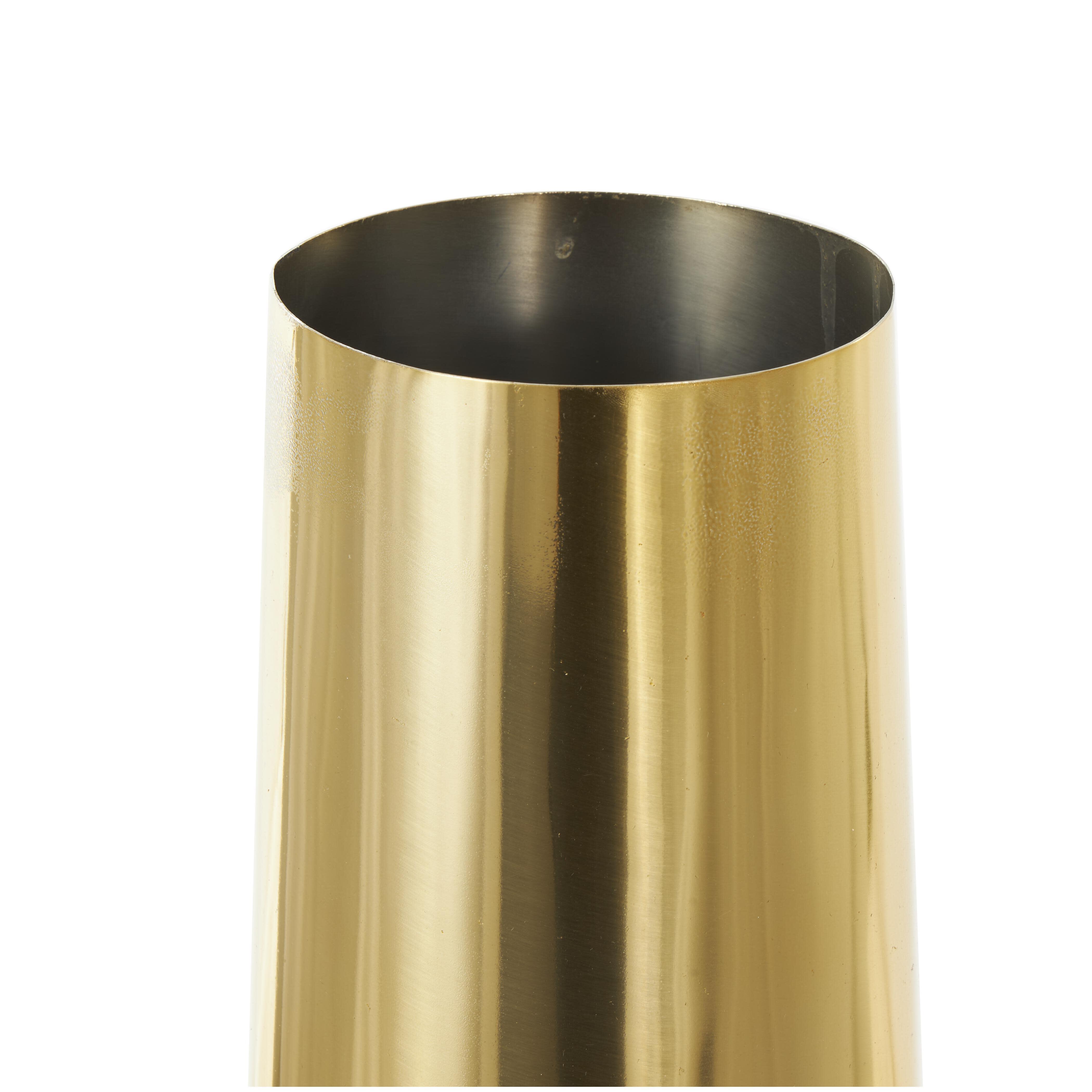 Bayberry Lane Decorative Tall Cone Vase, Gold, large