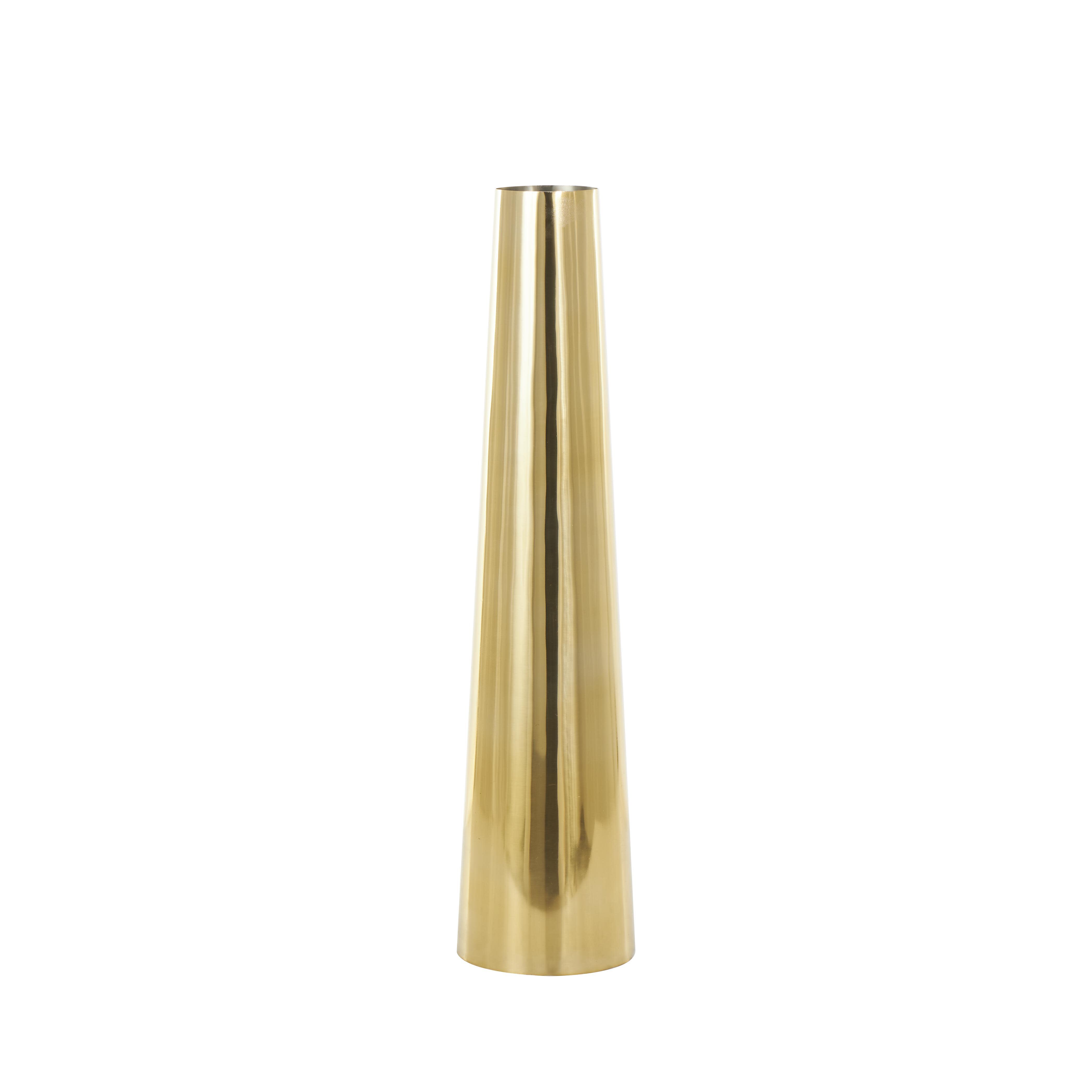Bayberry Lane Decorative Tall Cone Vase, Gold, large