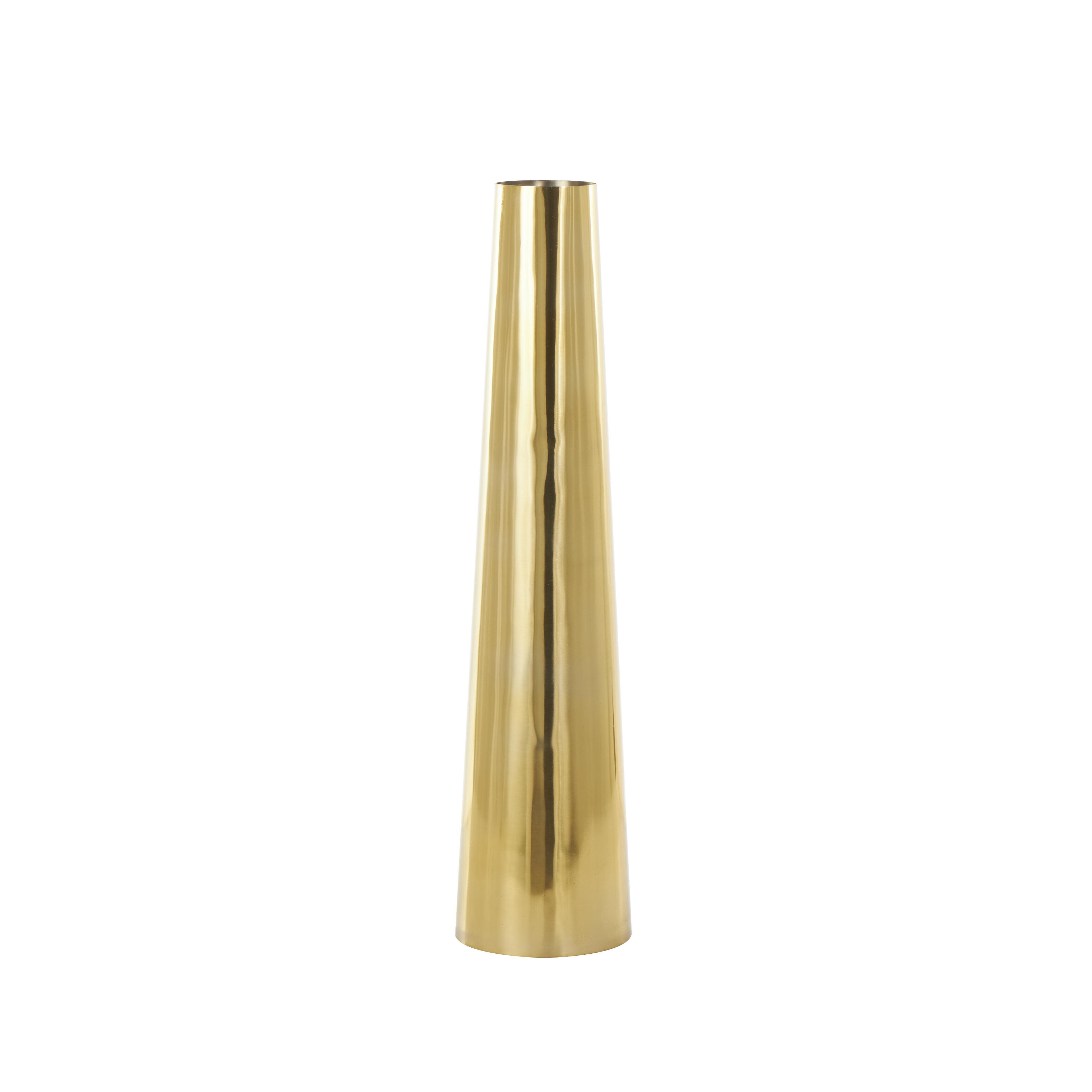Bayberry Lane Decorative Tall Cone Vase, Gold, large