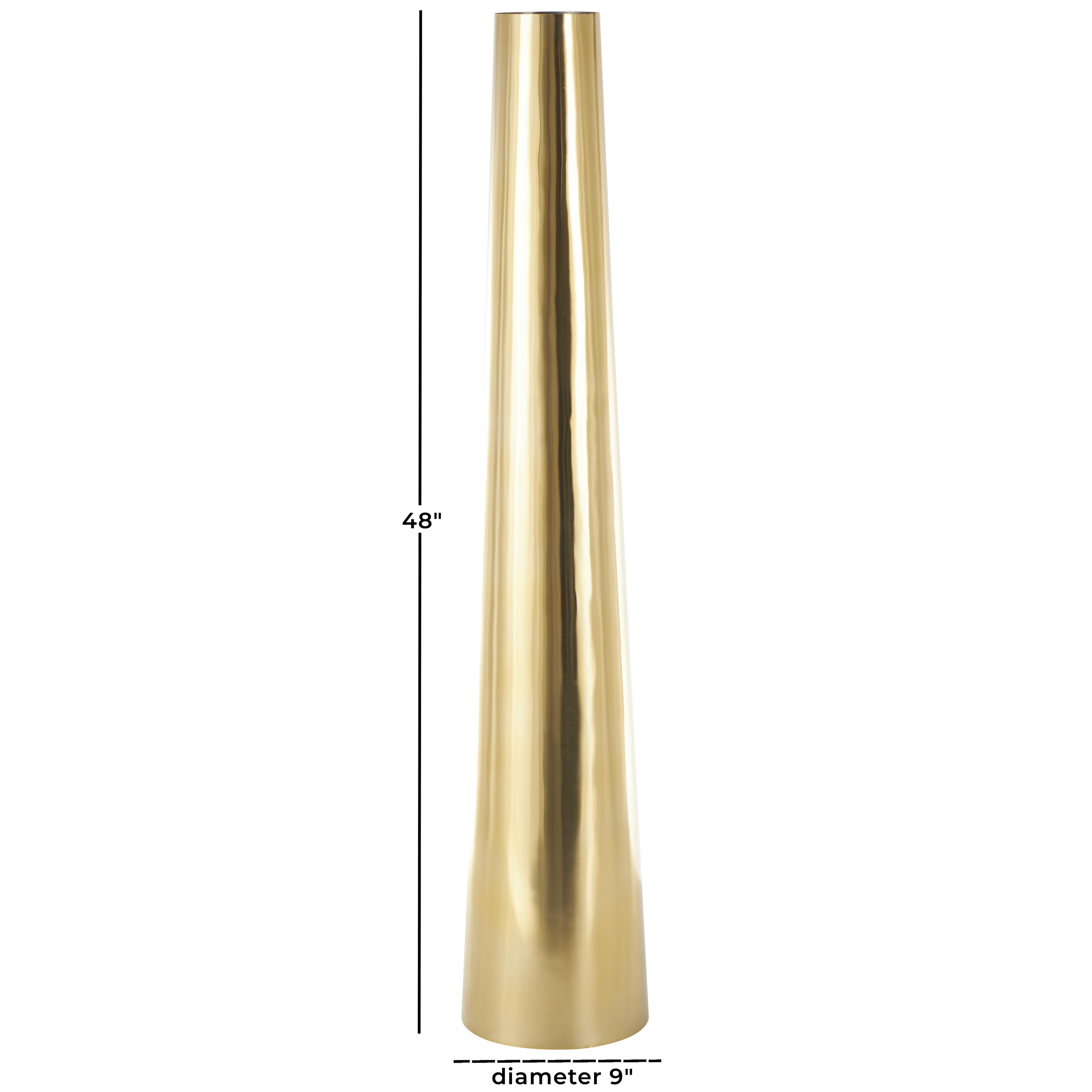 Bayberry Lane Decorative Tall Vase, Gold, large