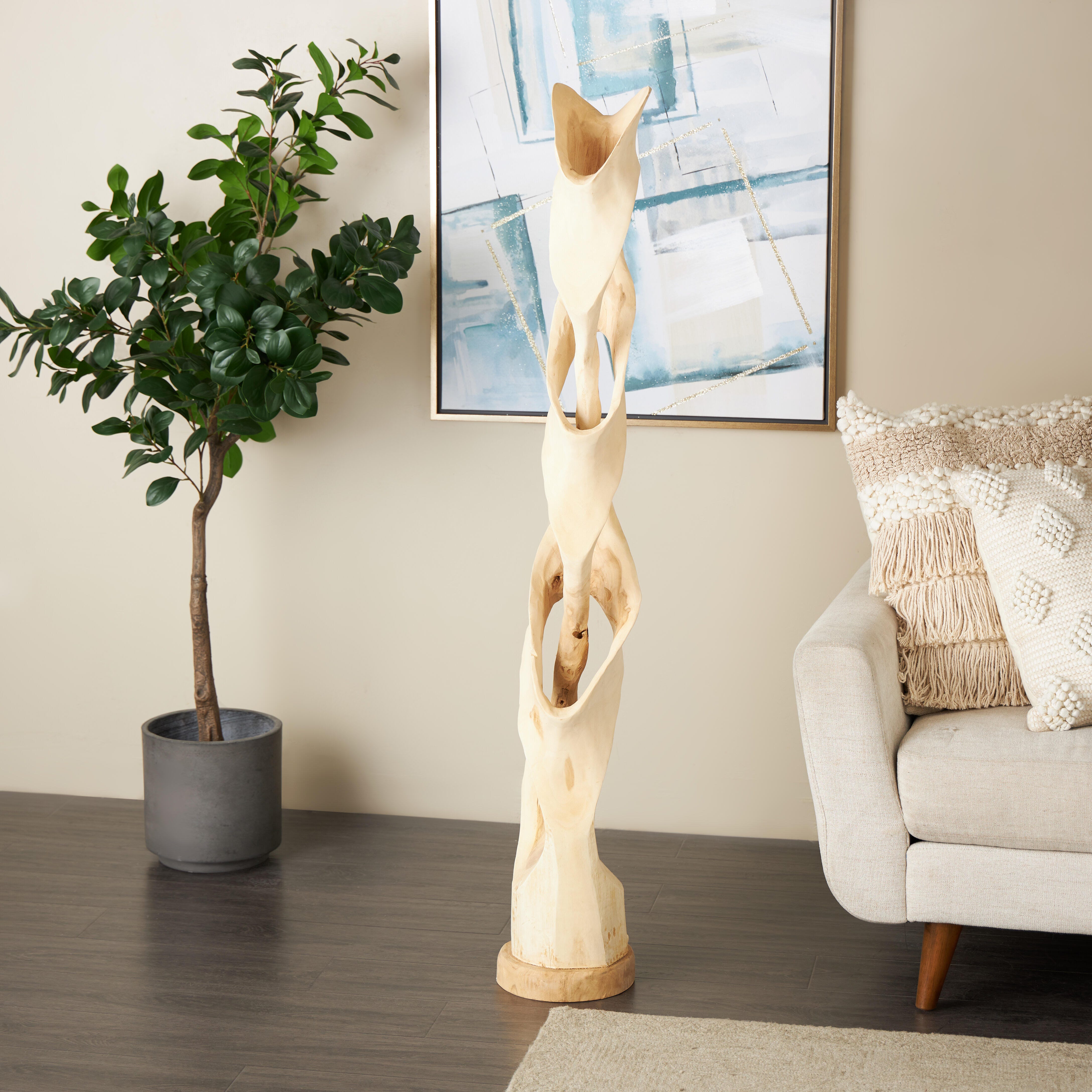 Bayberry Lane Live Edge Intertwined Post Floor Sculpture, , rollover