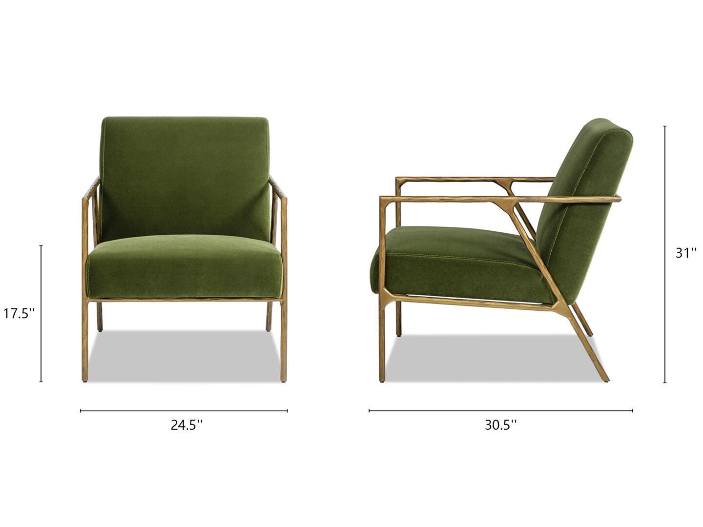 Jennifer Taylor Home Aerin Accent Arm Chair, Olive Green, large