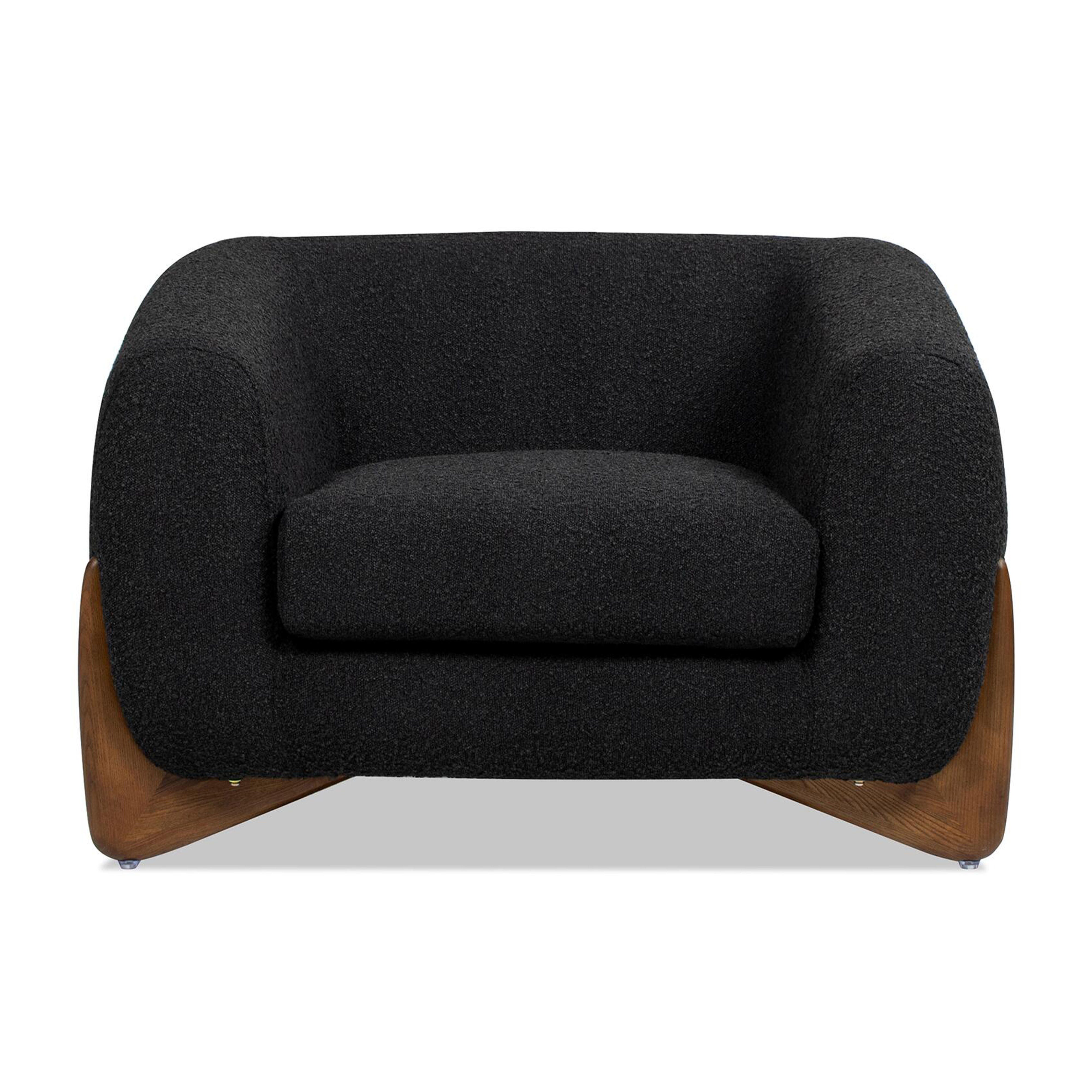 Jennifer Taylor Home Alpine Accent Arm Chair, Ebony Black, large