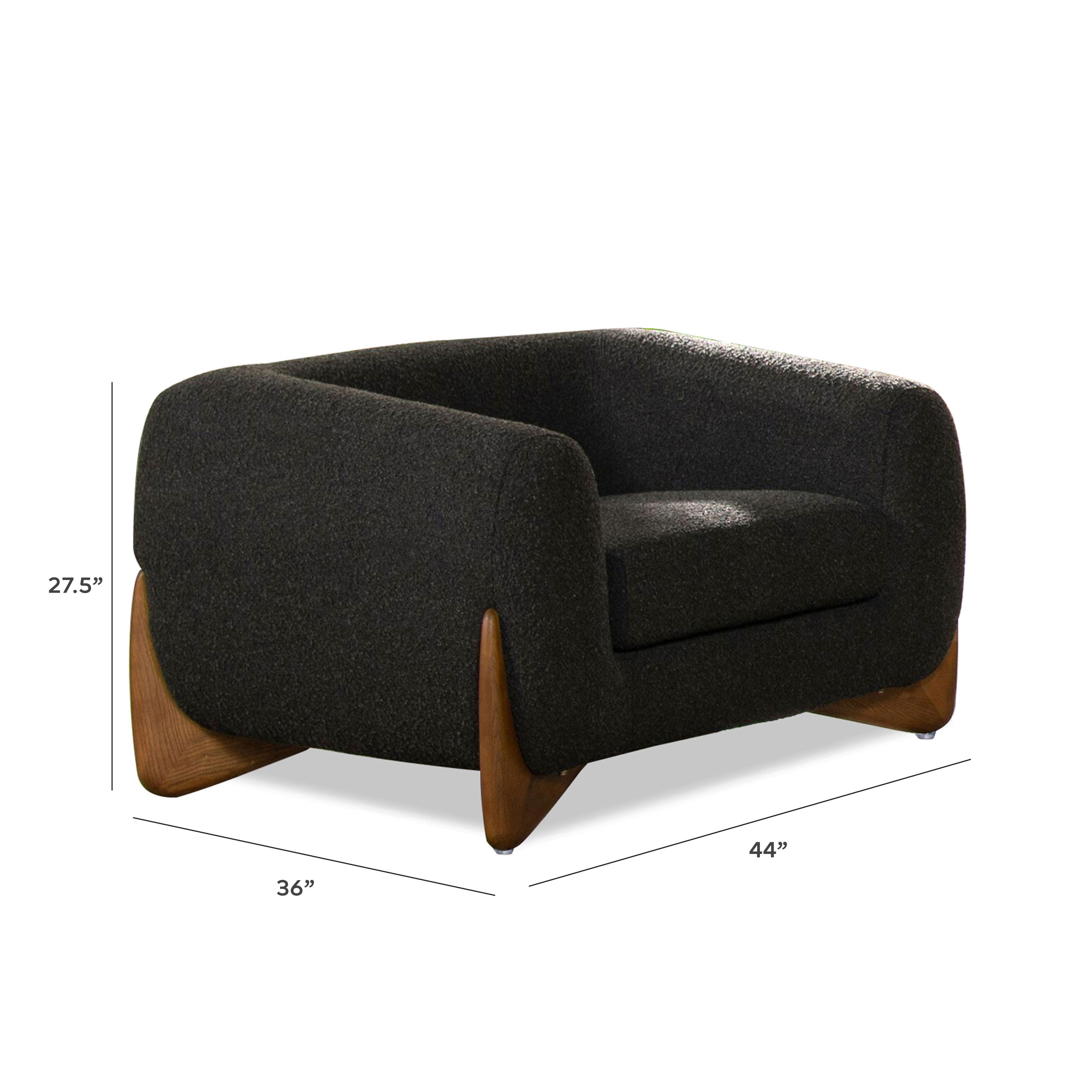 Jennifer Taylor Home Alpine Accent Arm Chair, Ebony Black, large