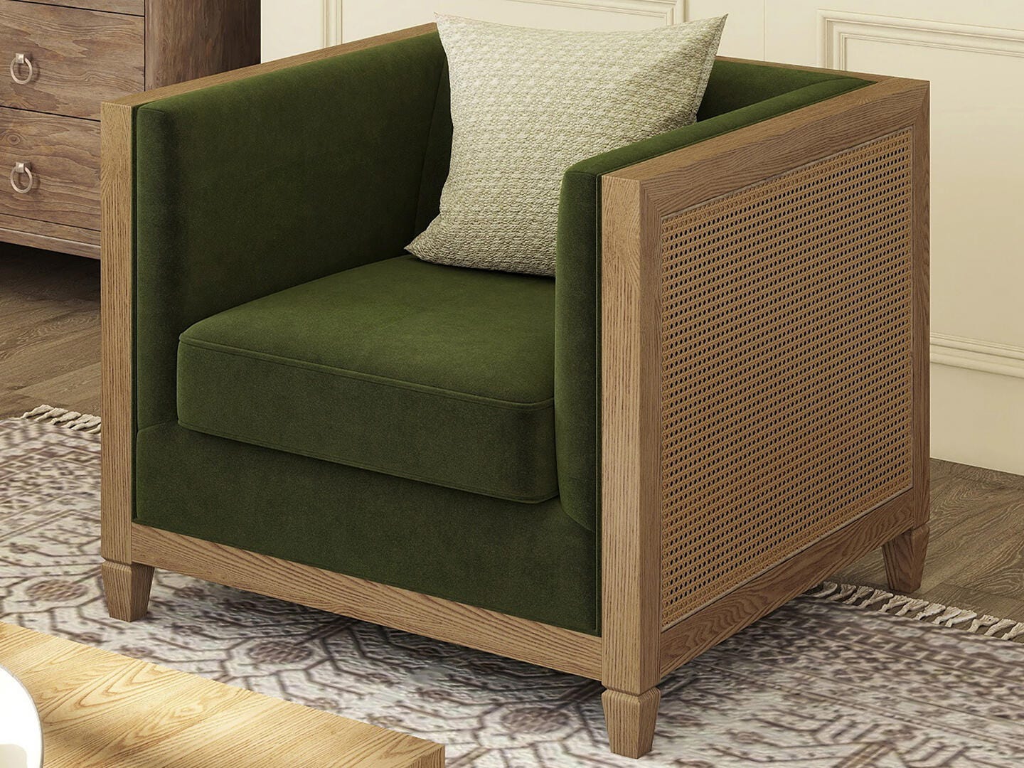 Jennifer Taylor Home Georgia Cane Accent Armchair, , large