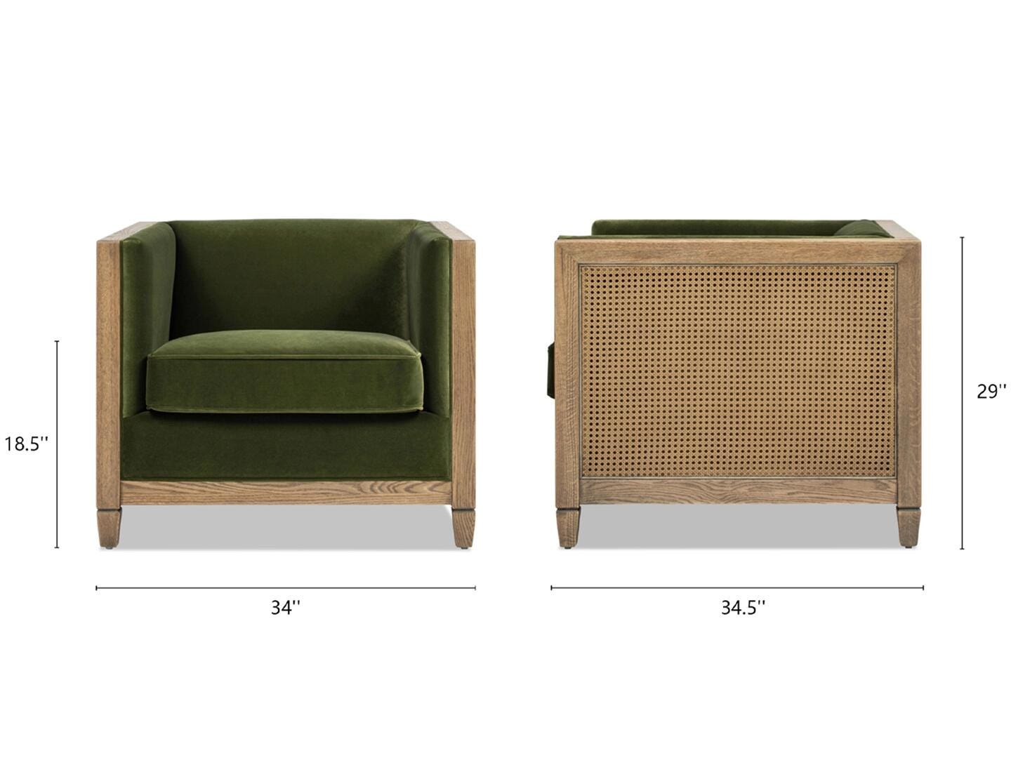 Jennifer Taylor Home Georgia Cane Accent Armchair, , large