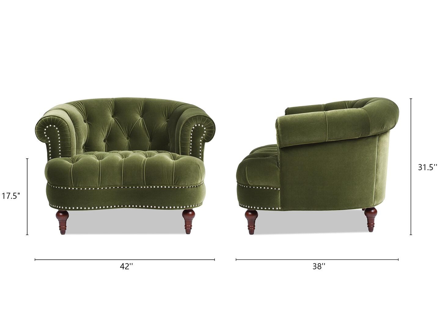 Jennifer Taylor Home La Rosa Tufted Accent Chair, Olive Green, large