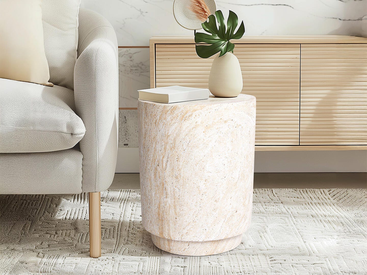 Empire Art Direct Aurora Column Accent Side Table, , large