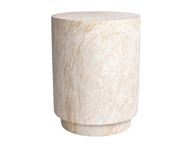 Empire Art Direct Aurora Column Accent Side Table, Beige