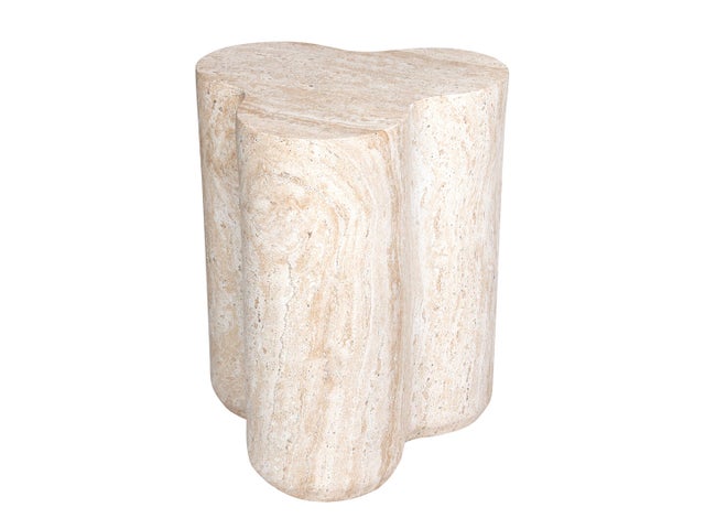 Empire Art Direct Luminous Clover Accent Side Table, Beige