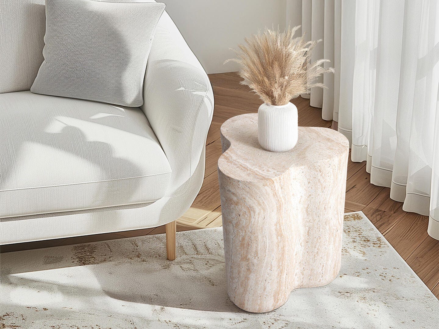 Empire Art Direct Luminous Clover Accent Side Table, , large