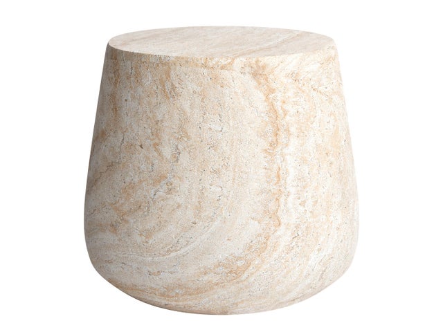 Empire Art Direct Golden Glow Accent Side Table, Beige