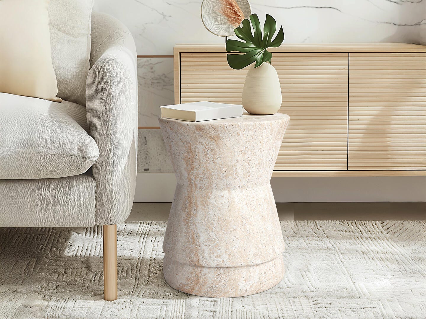 Empire Art Direct Luminous Confluence Accent Side Table, , rollover