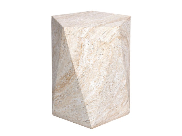 Empire Art Direct Luminous Harmony Accent Side Table, Beige