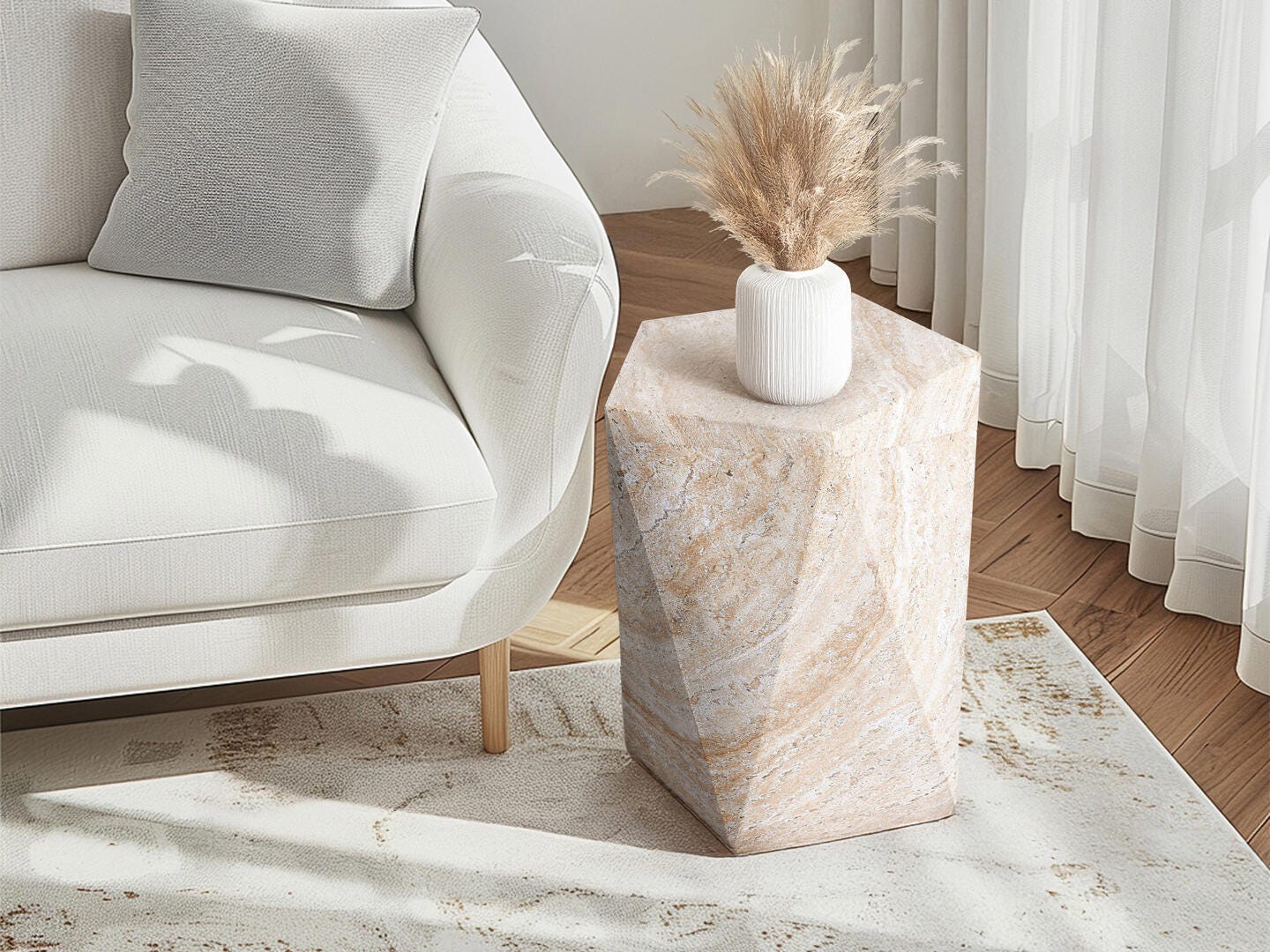 Empire Art Direct Luminous Harmony Accent Side Table, , large
