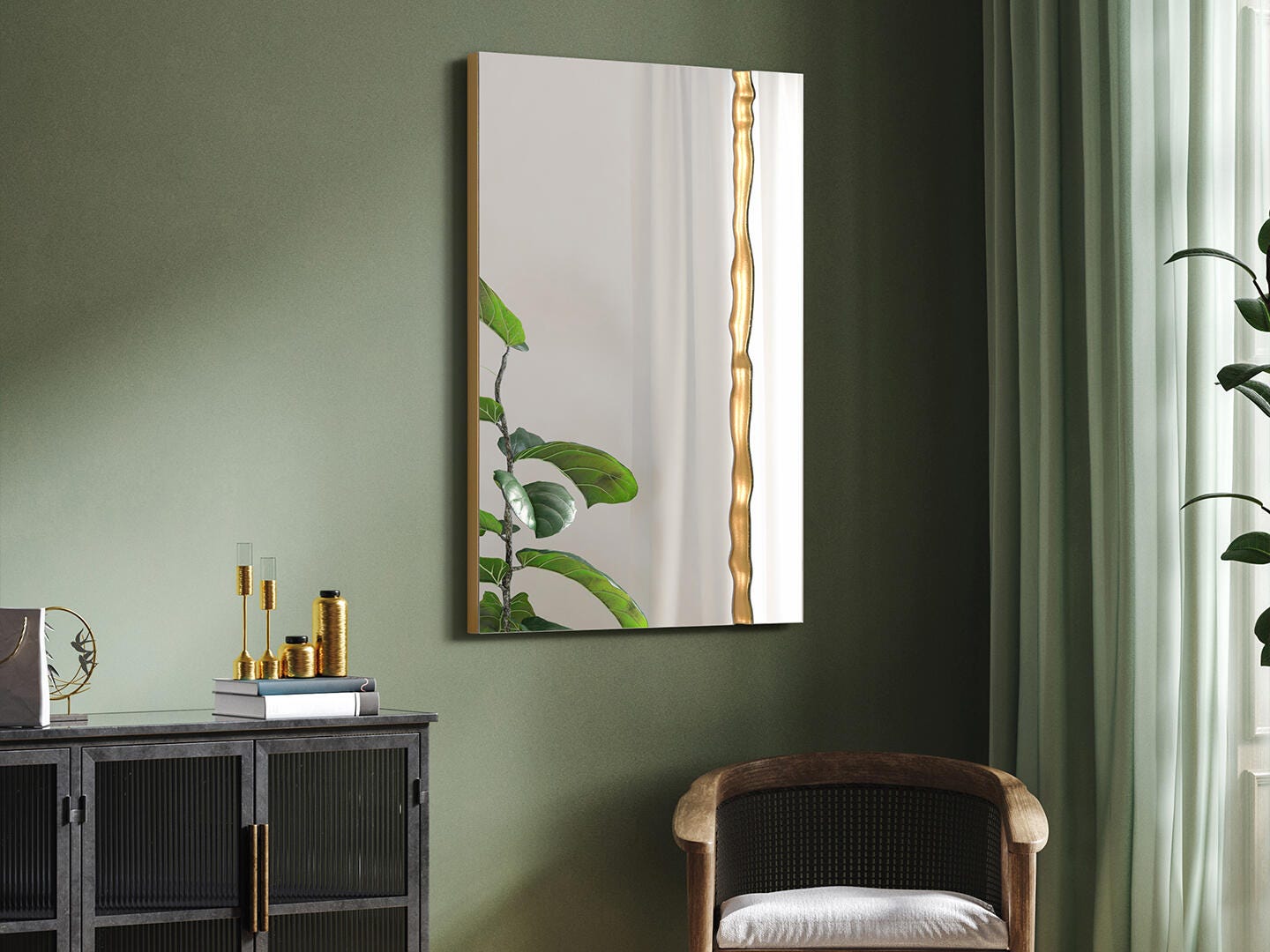 Empire Art Direct Golden Wall Mirror, , large