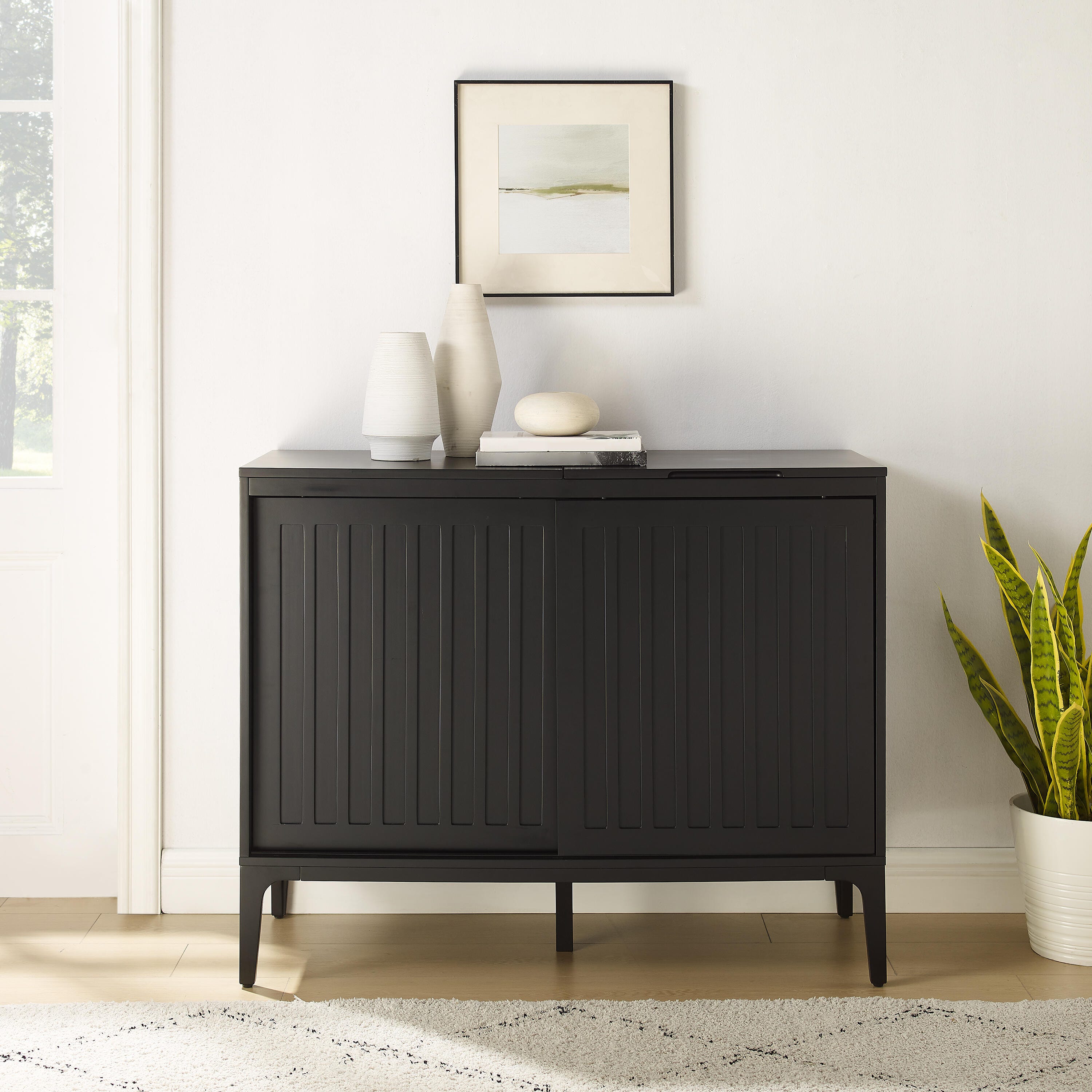 Crosley Furniture Asher 42" Record Storage Accent Console, , large