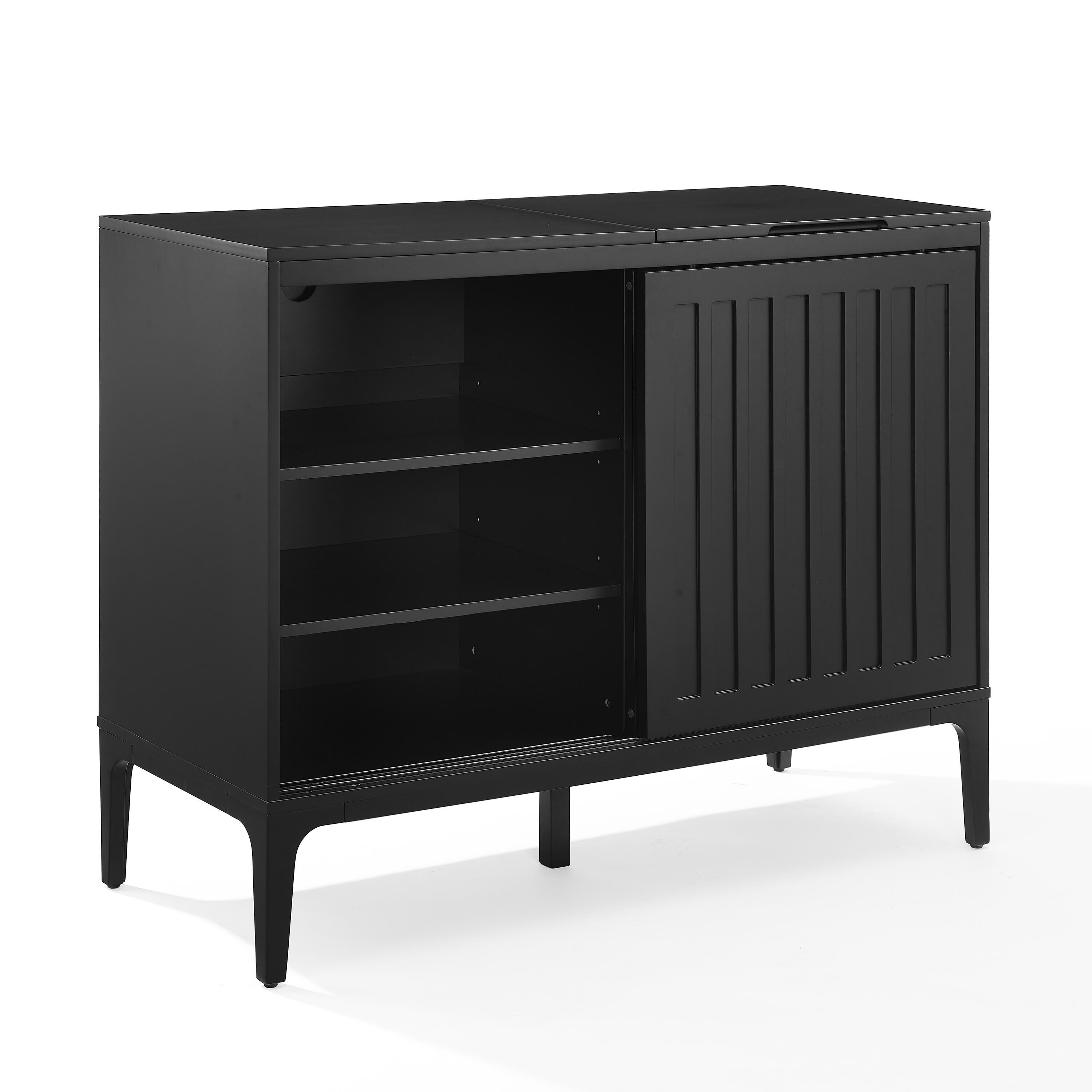 Crosley Furniture Asher 42" Record Storage Accent Console, , large