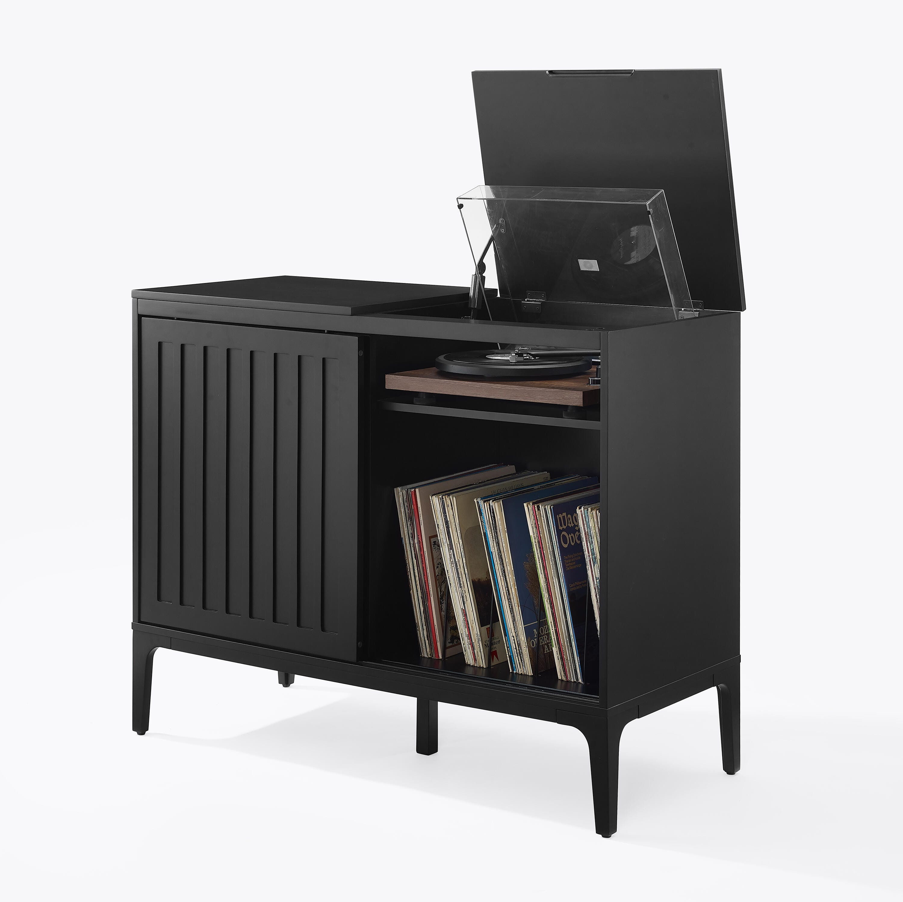 Crosley Furniture Asher 42" Record Storage Accent Console, , large