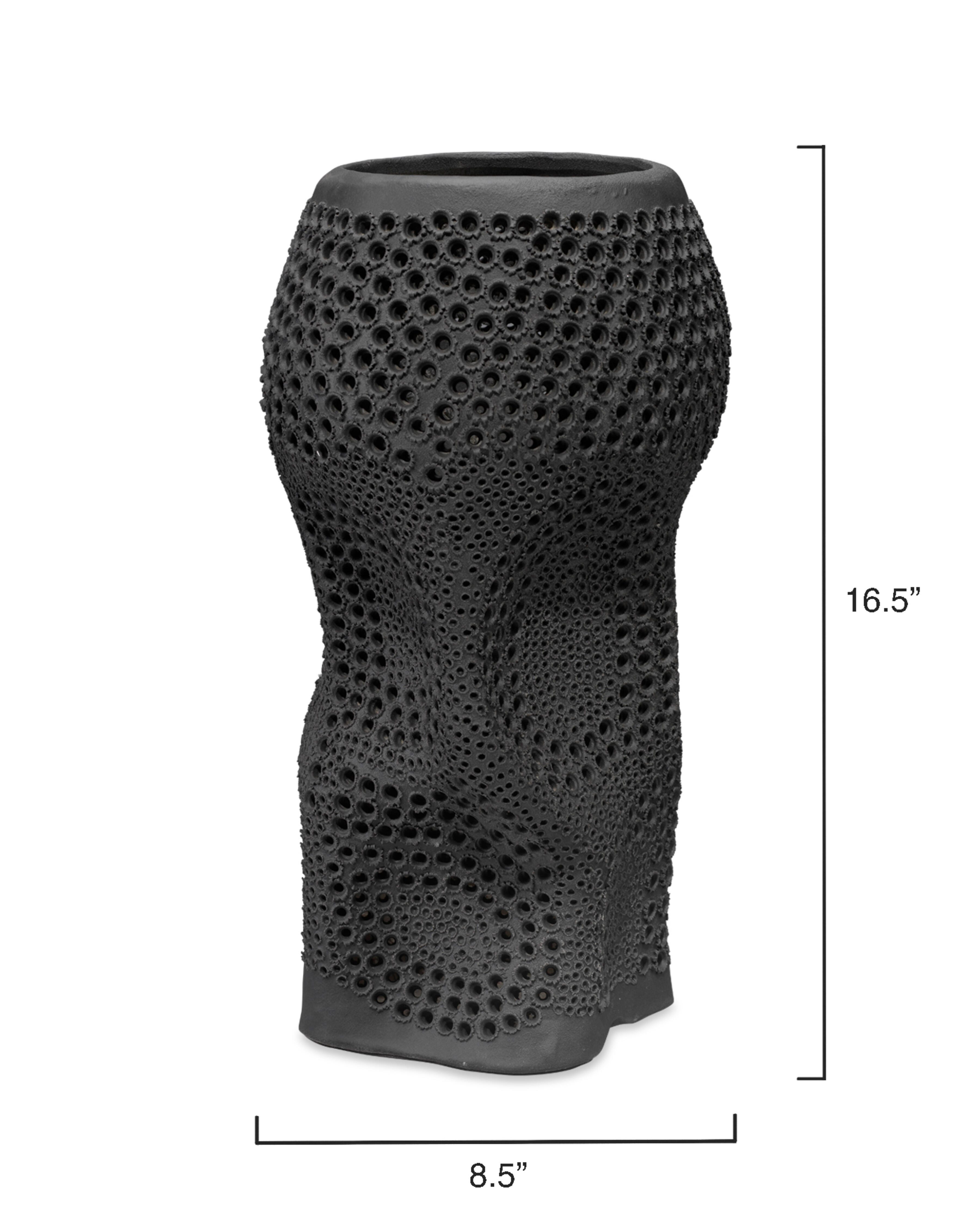 Relaxed Elegance Astrid Vase, Black, large