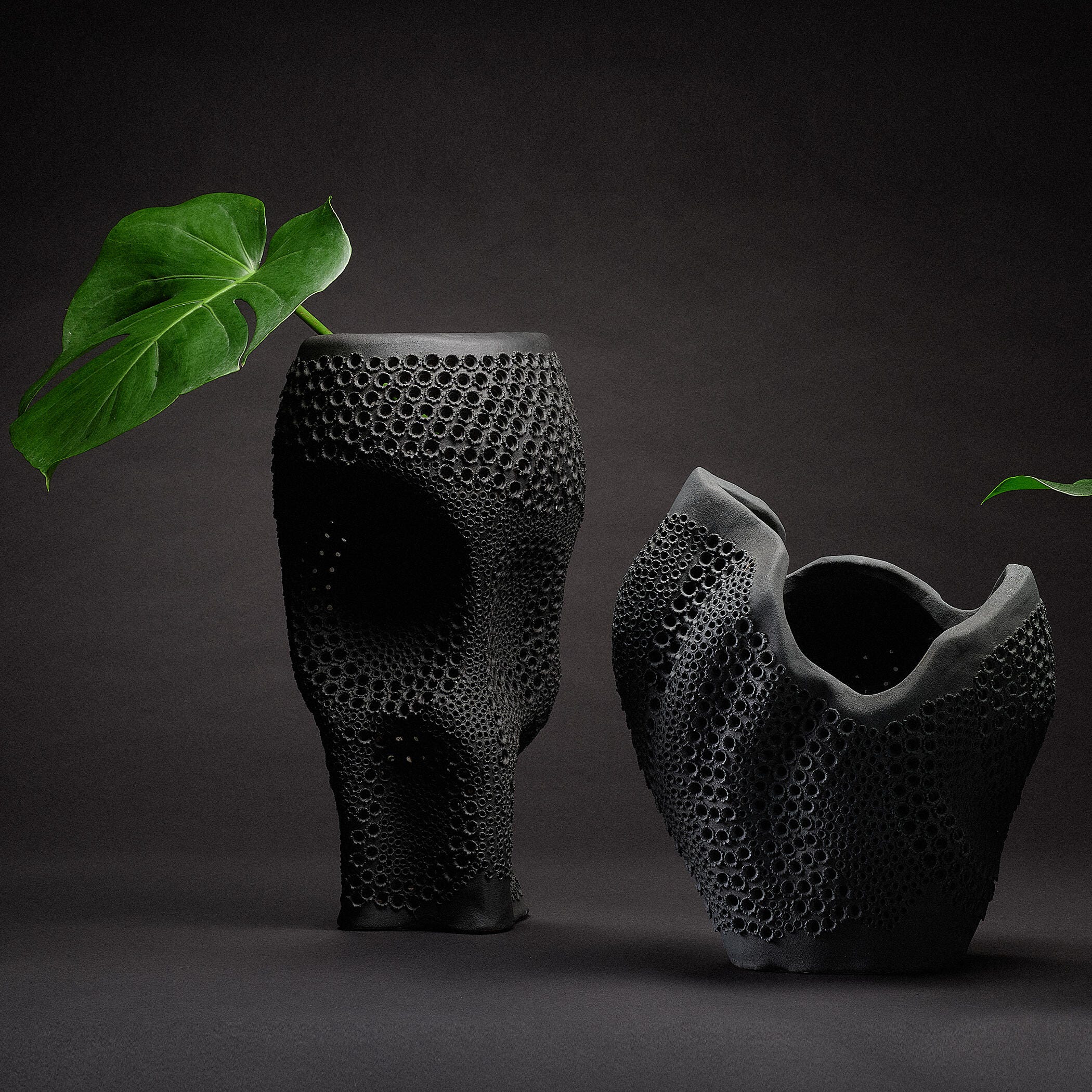 Relaxed Elegance Astrid Vase, Black, large