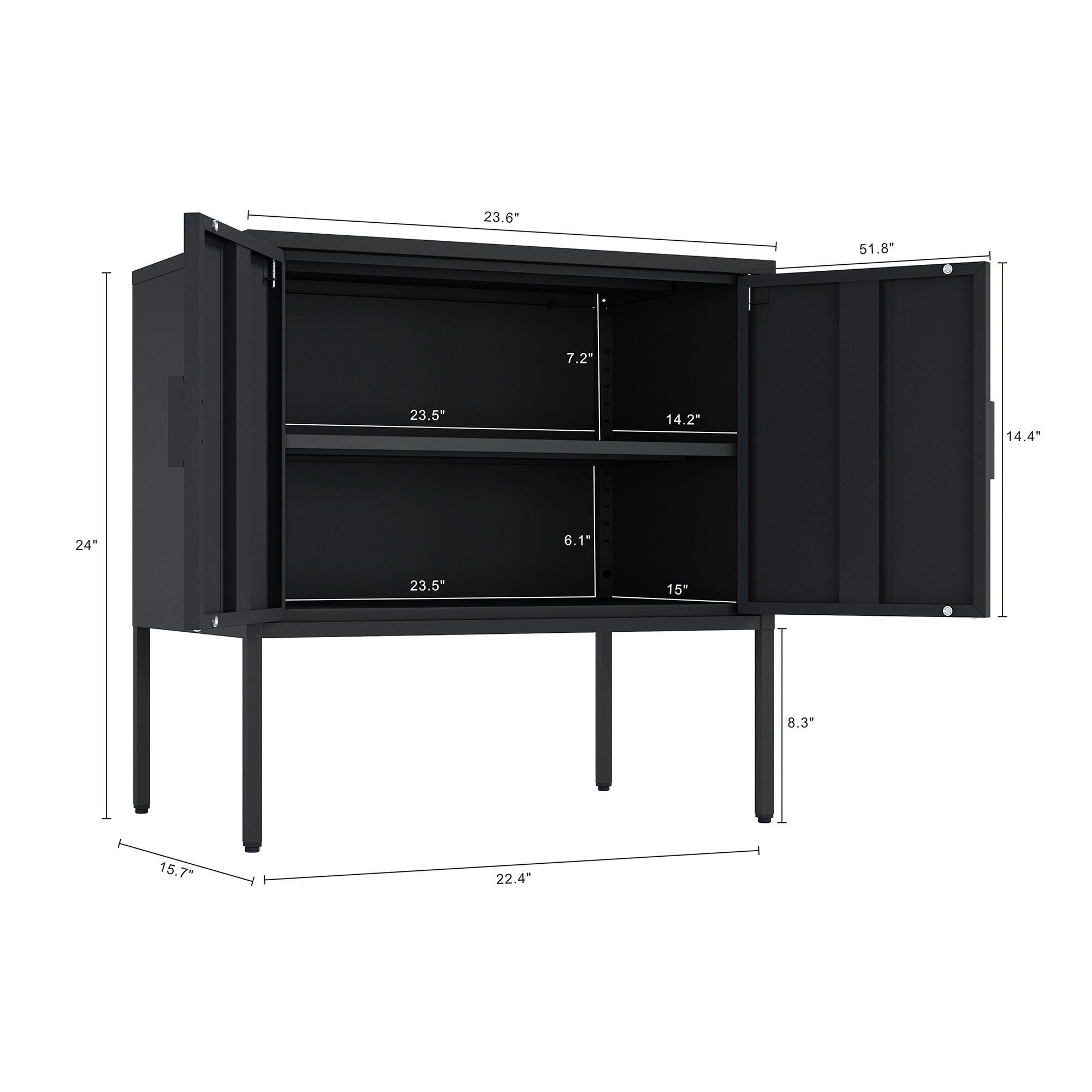 Manhattan Comfort Ava 24" Accent Cabinet, Black, large