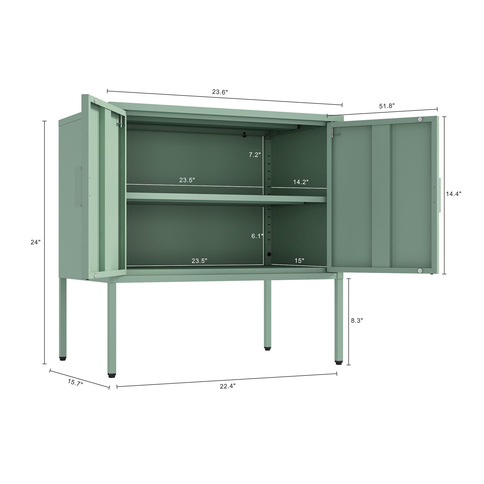 Manhattan Comfort Ava 24" Accent Cabinet, Green, large