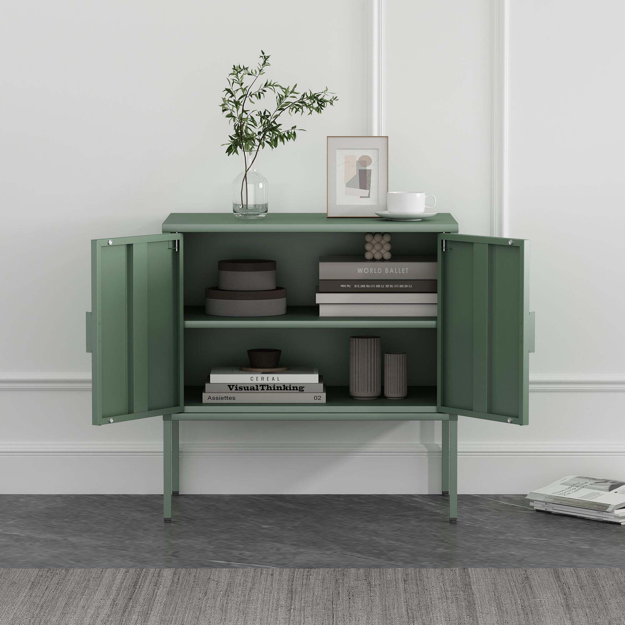 Manhattan Comfort Ava 24" Accent Cabinet, Green, large