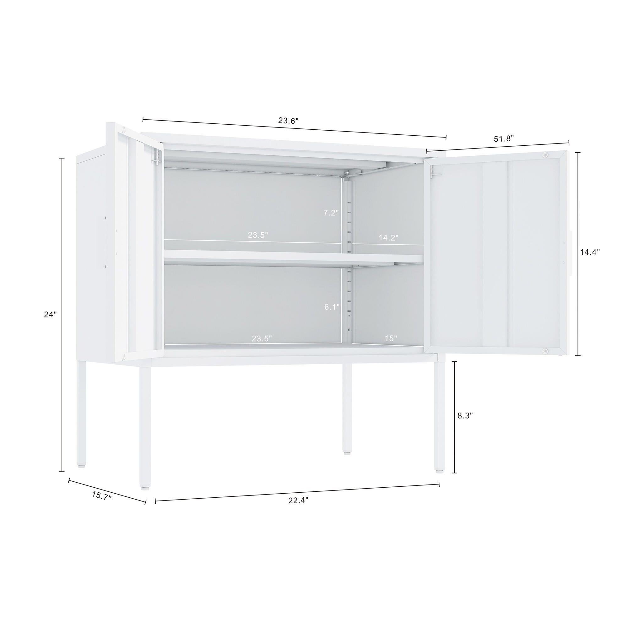 Manhattan Comfort Ava 24" Accent Cabinet, White, large