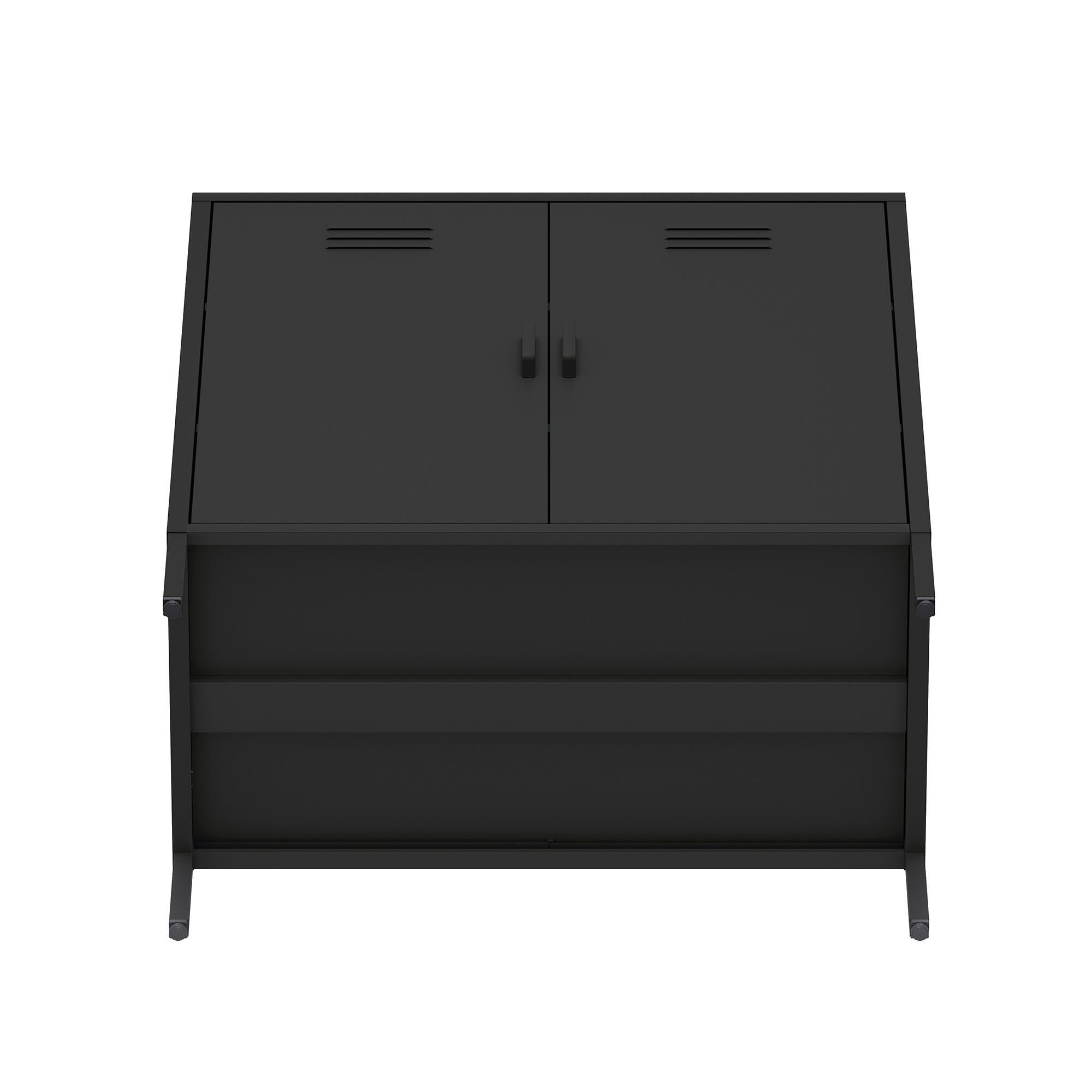 Manhattan Comfort Naomi 31" Accent Cabinet, Black, large