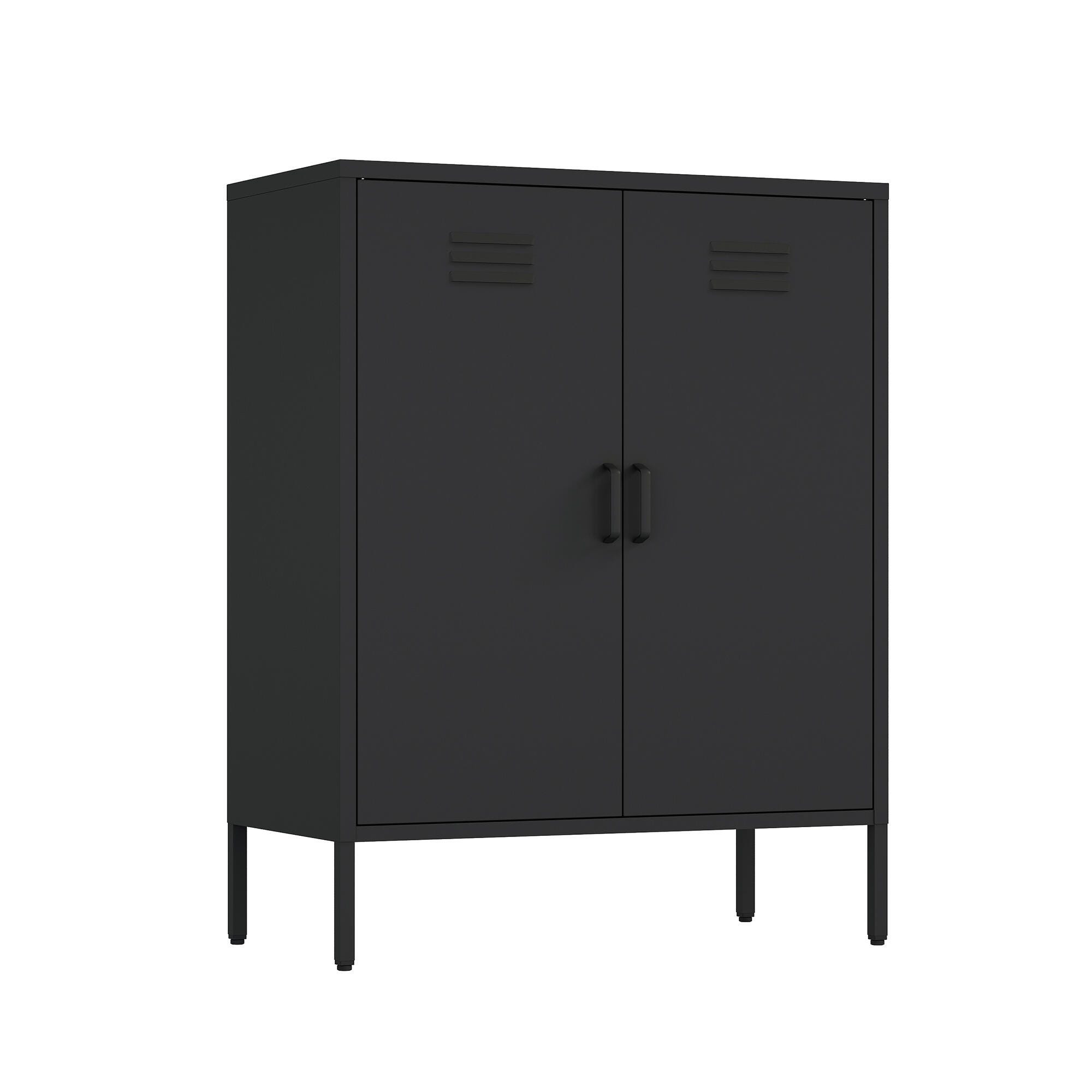 Manhattan Comfort Naomi 31" Accent Cabinet, Black, large