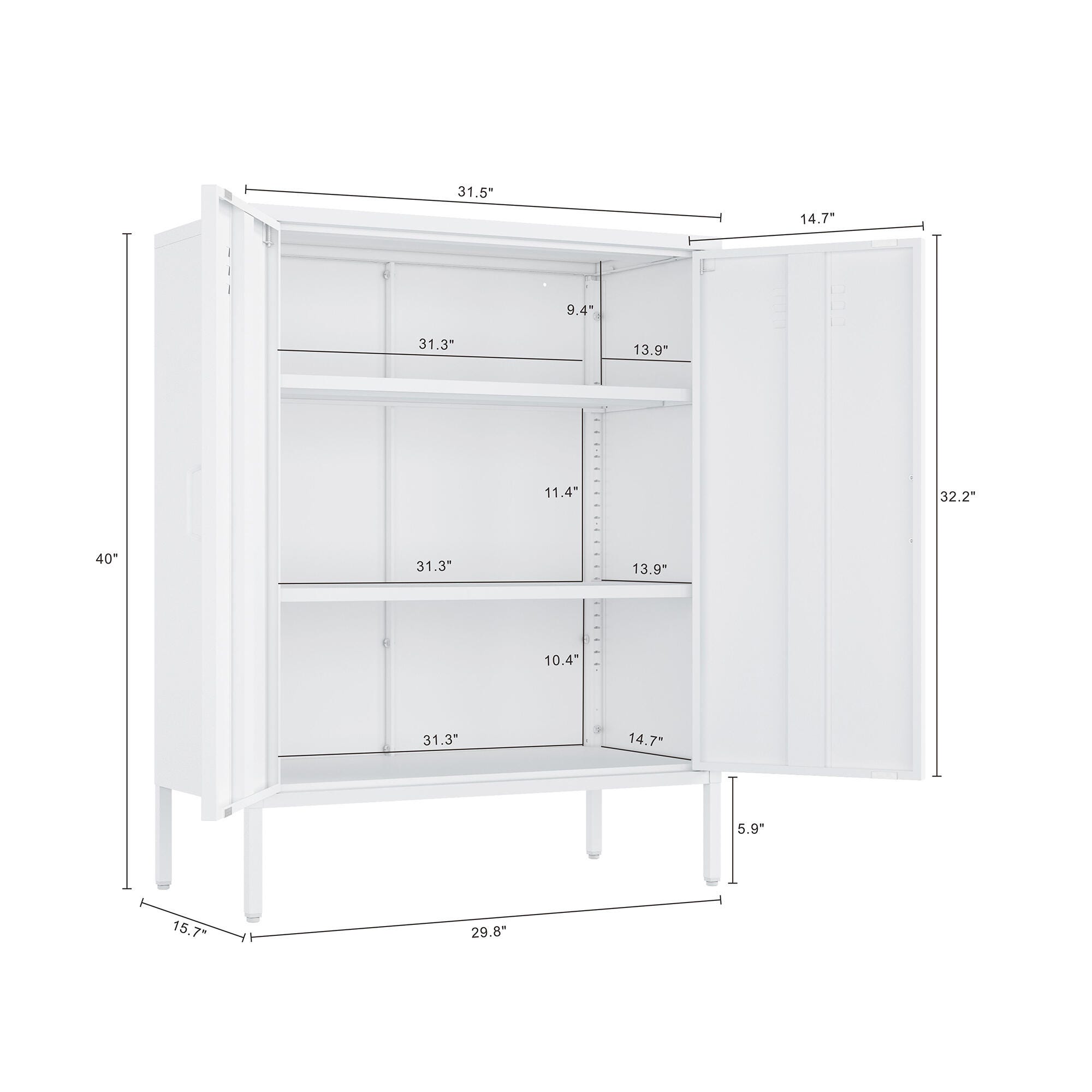 Manhattan Comfort Naomi 31" Accent Cabinet, White, large