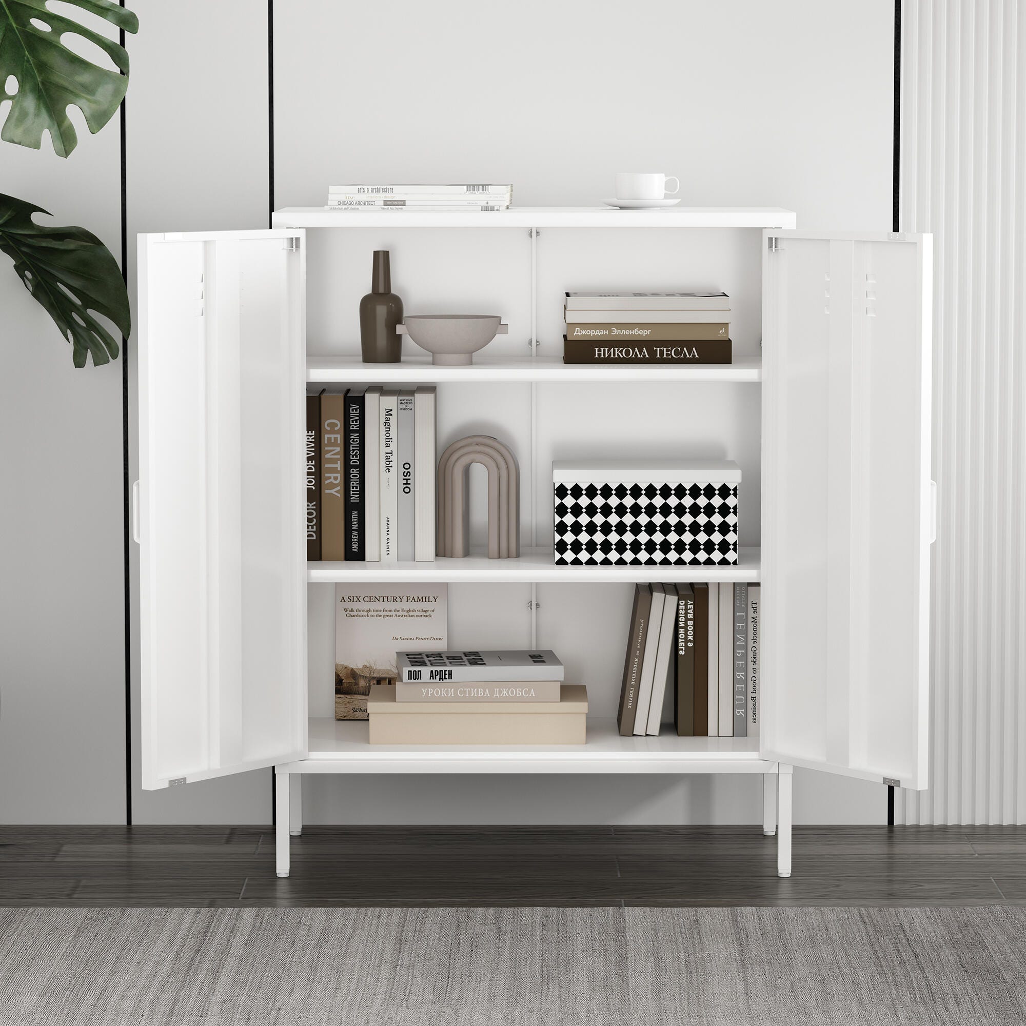 Manhattan Comfort Naomi 31" Accent Cabinet, White, large
