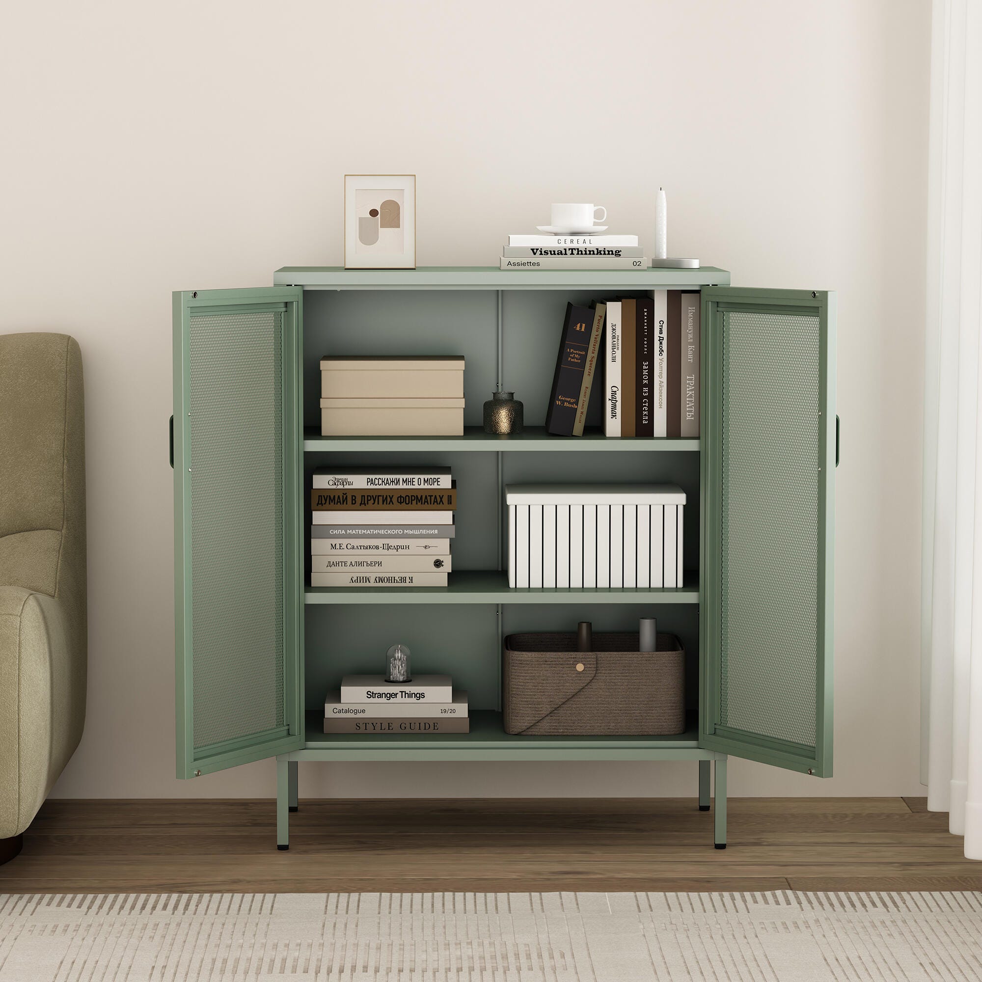 Manhattan Comfort Amelia 31" Accent Cabinet, Green, large