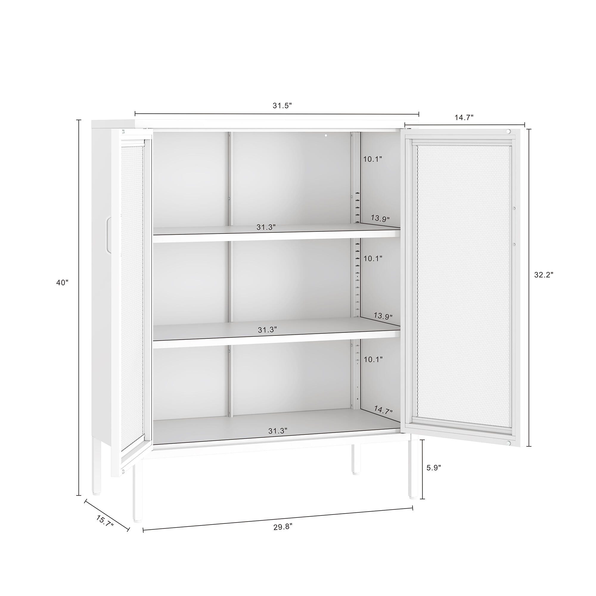 Manhattan Comfort Amelia 31" Accent Cabinet, White, large